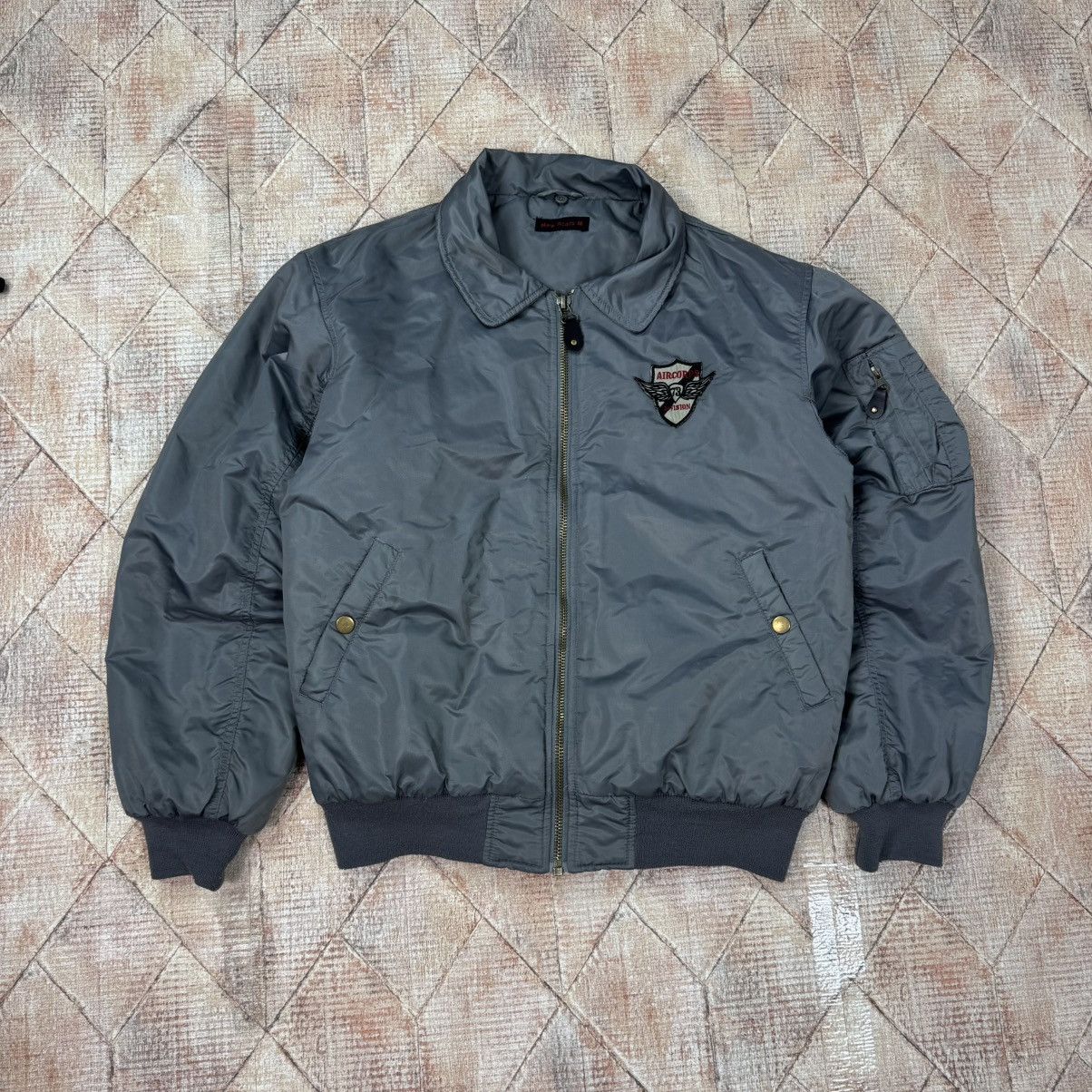 Japanese Brand × Vintage Vintage Silver Boxy Bomber Jacket Baggy Japan Flyers M1 Size US M / EU 48-50 / 2 - 9 Thumbnail