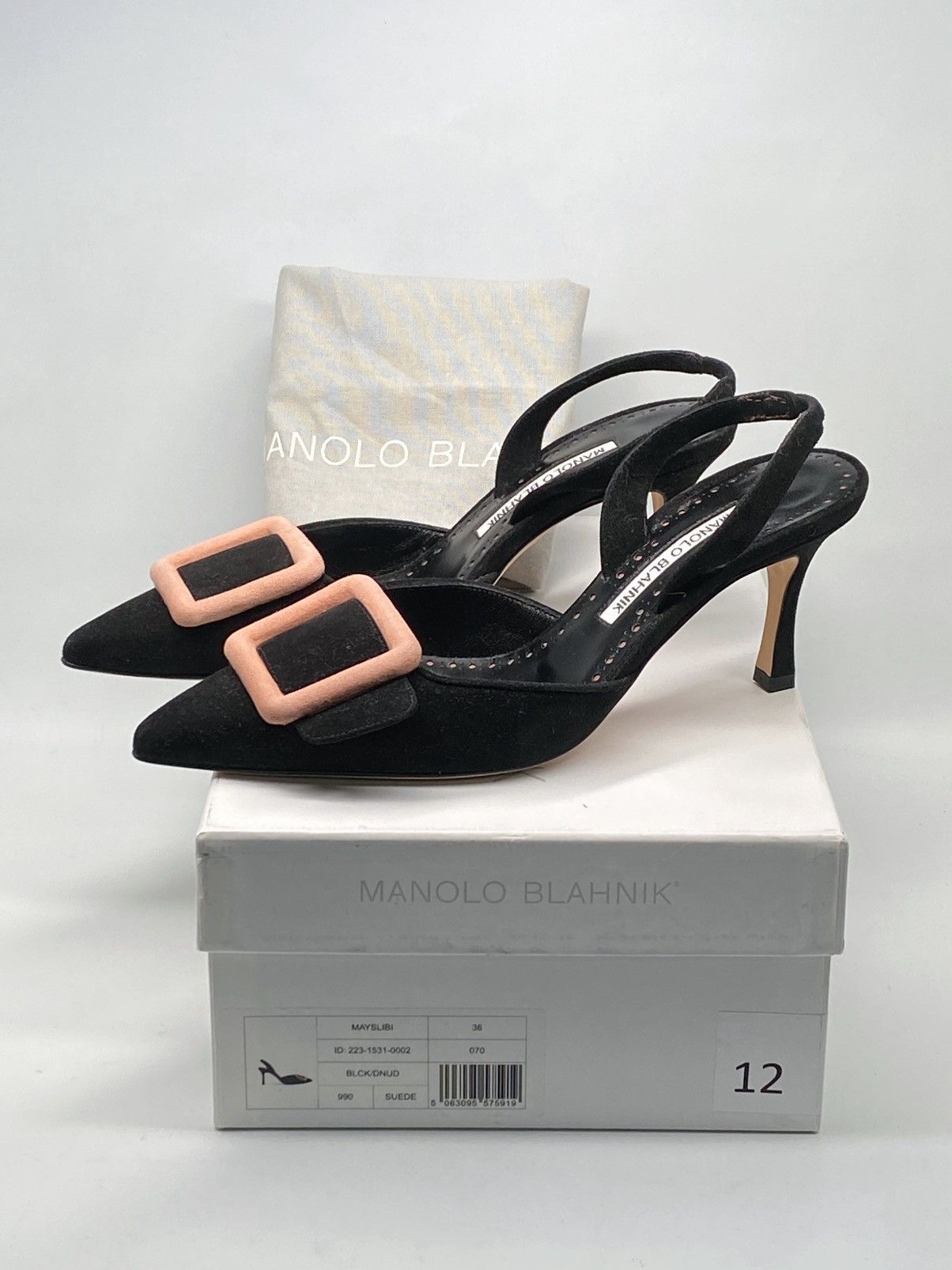 Manolo Blahnik Manolo Blahnik Maysli Suede Buckle Slingback Pumps size 36 Size US 6 / IT 36 - 11 Thumbnail