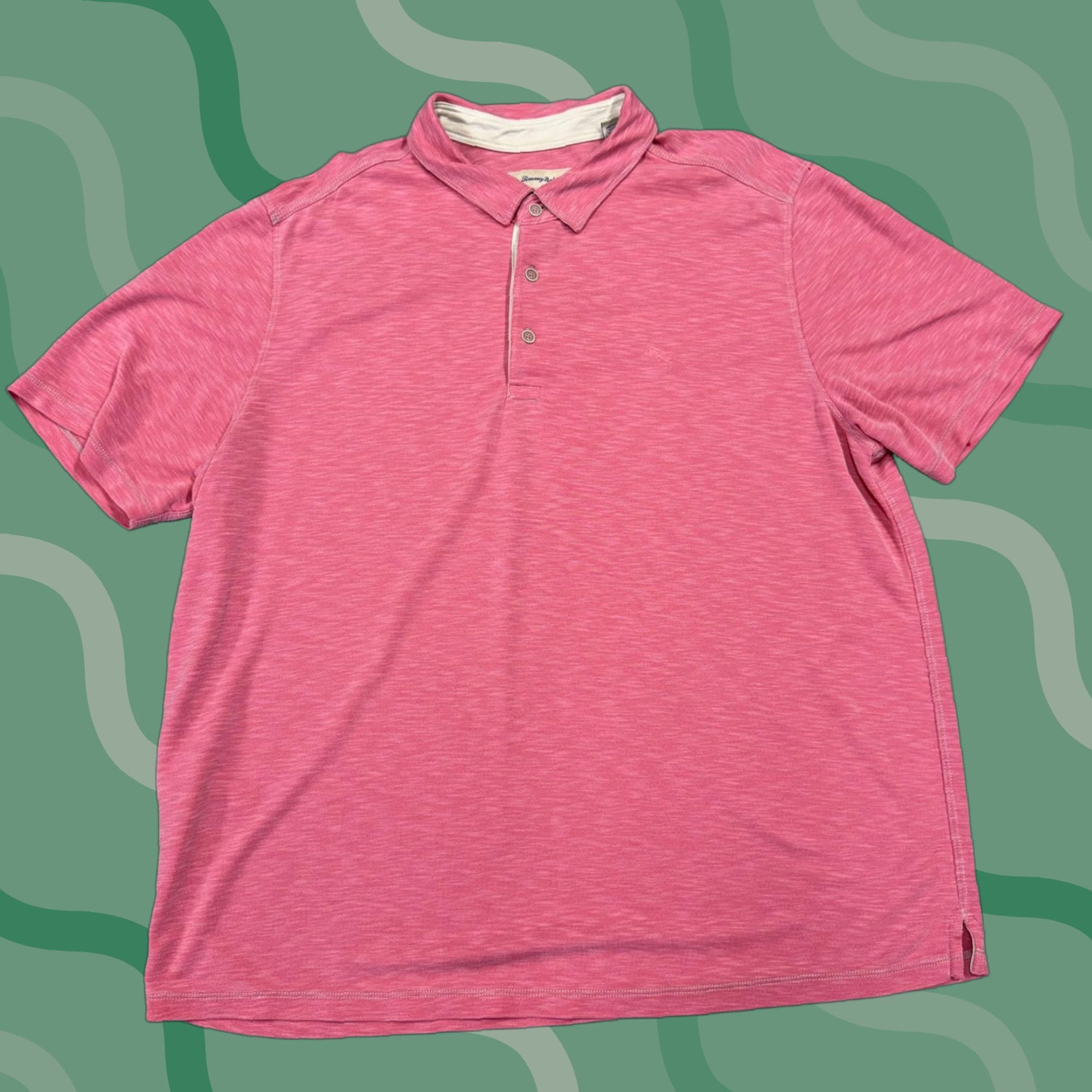 Tommy Bahama VINTAGE Tommy Bahama Polo Shirt Mens 2XL Pink Solid Jersey Knit Short Sleeve Casual Shirt Size US XXL / EU 58 / 5 - 1 Thumbnail