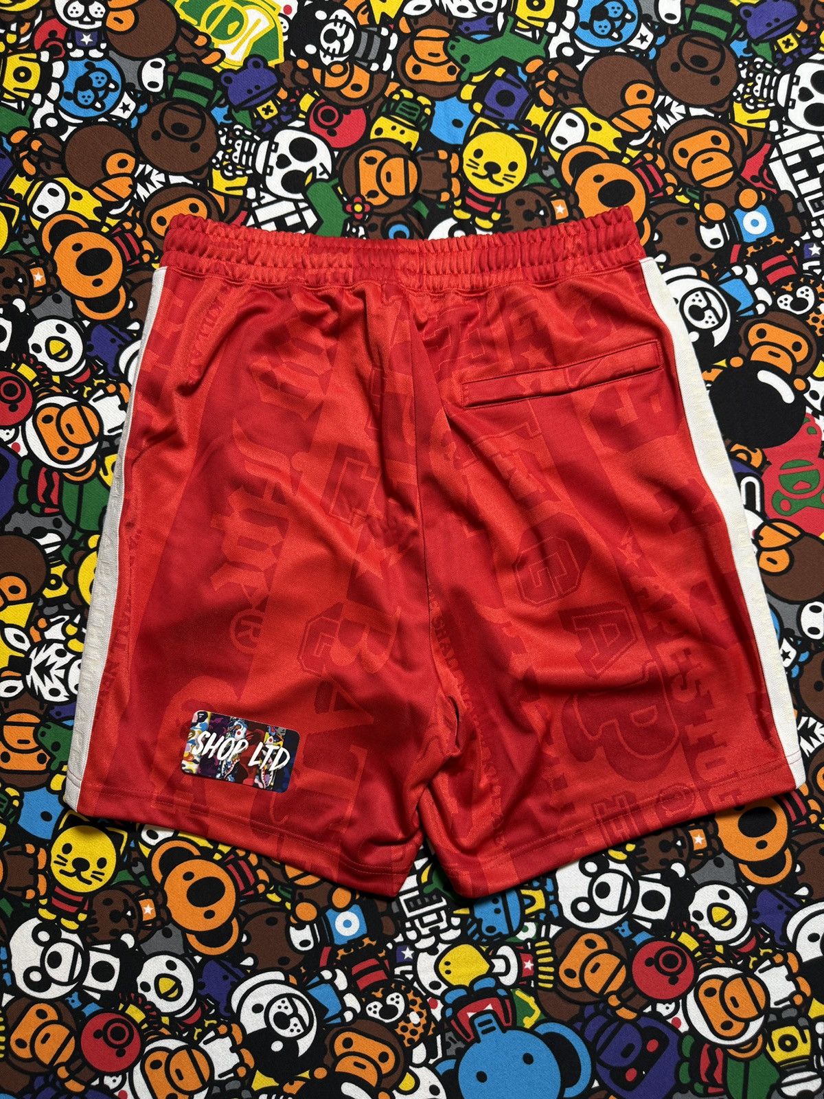 Bape A Bathing Ape Red Polyester Logo Shorts Size US 32 / EU 48 - 10 Thumbnail
