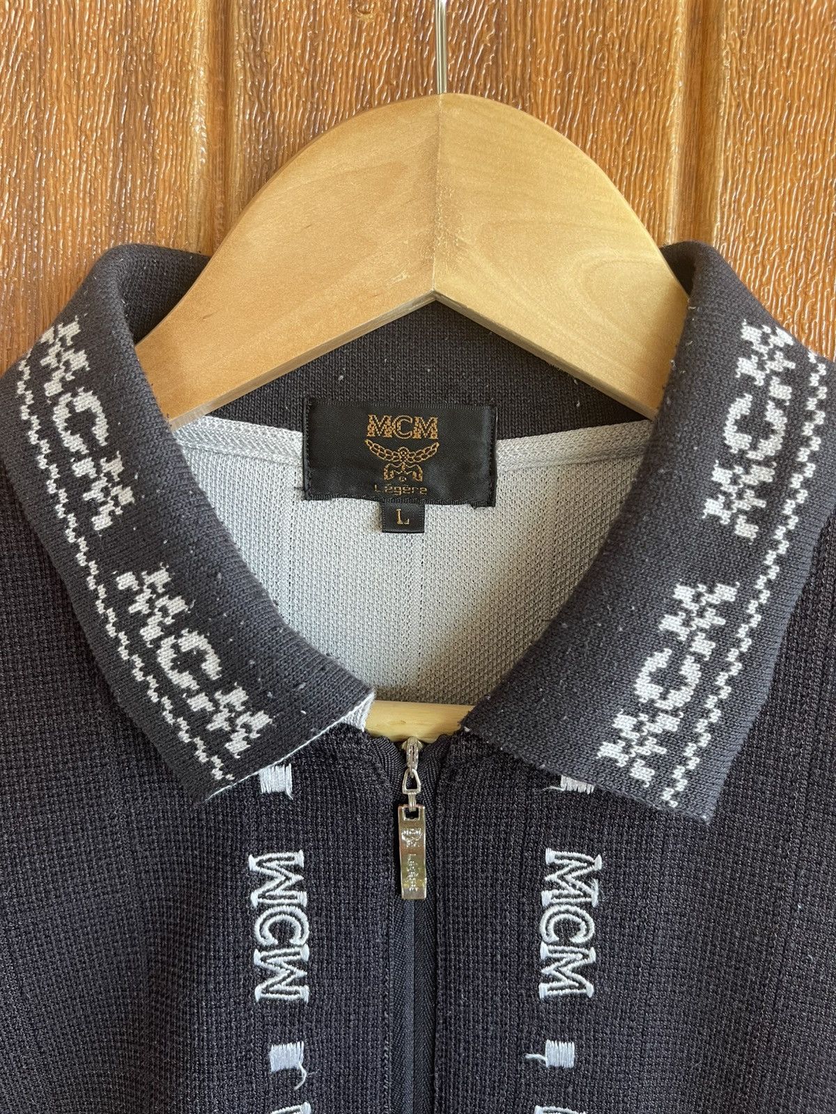 MCM Vintage’90s🔥MCM🔥Embroidery Logo Half Zip Polo L/S Size US L / EU 52-54 / 3 - 3 Thumbnail