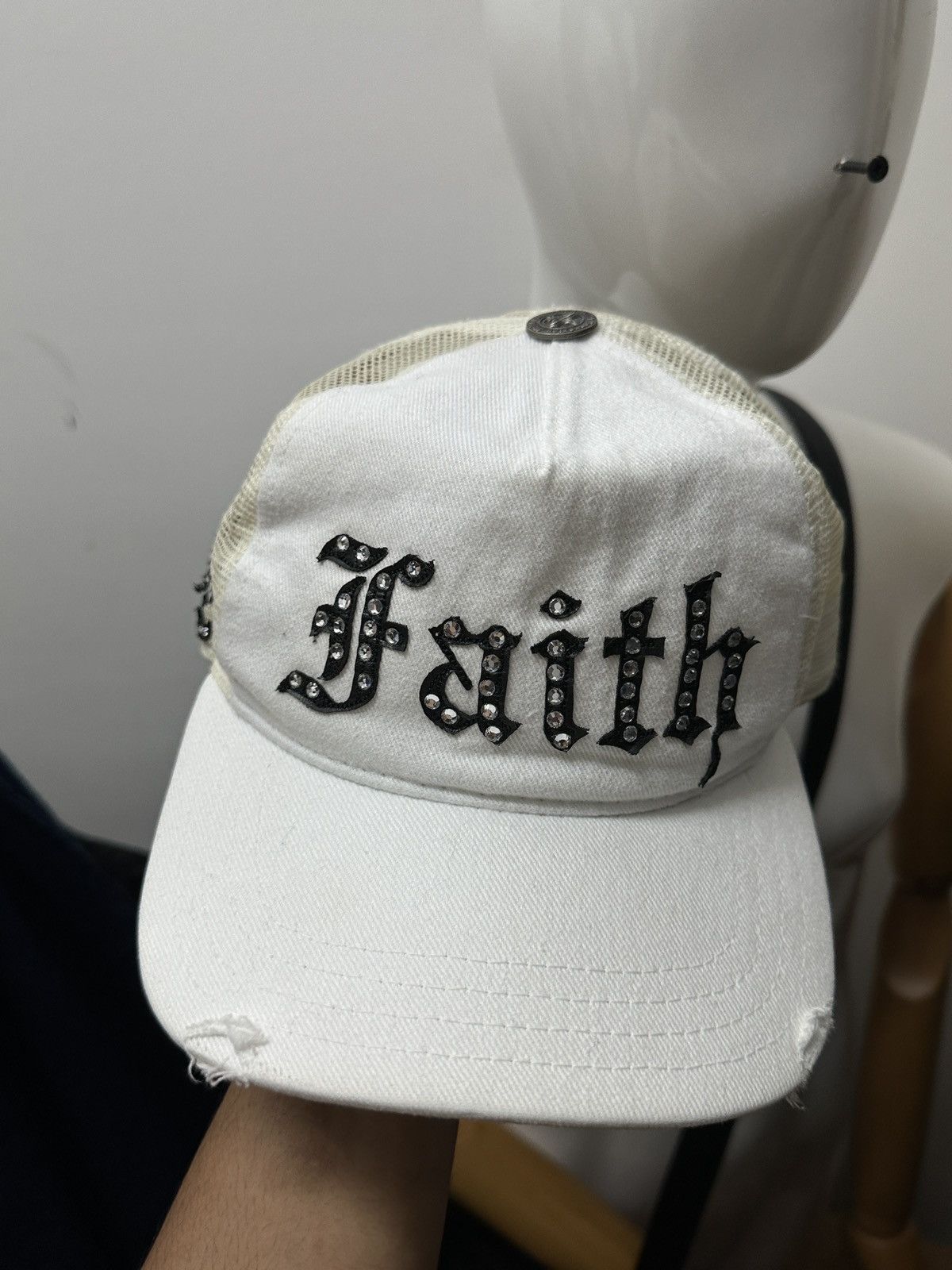 Faith Connexion Y2K Faith Connexion Distressed Style Trucker Hat Size ONE SIZE - 4 Thumbnail