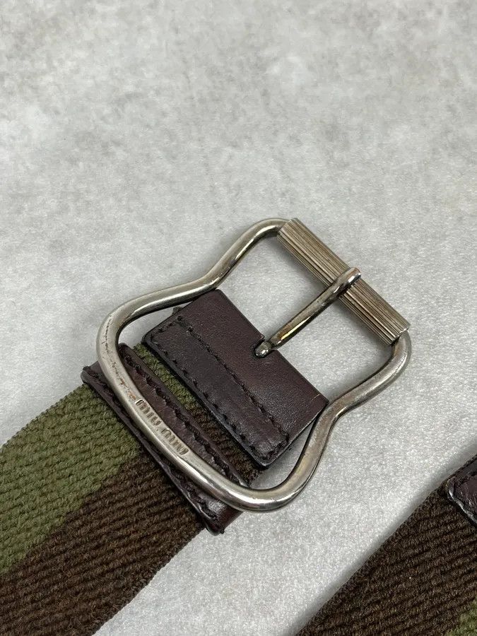 Miu Miu 2000s Miu Miu Two Tone Camo Green Belt Size ONE SIZE - 5 Thumbnail