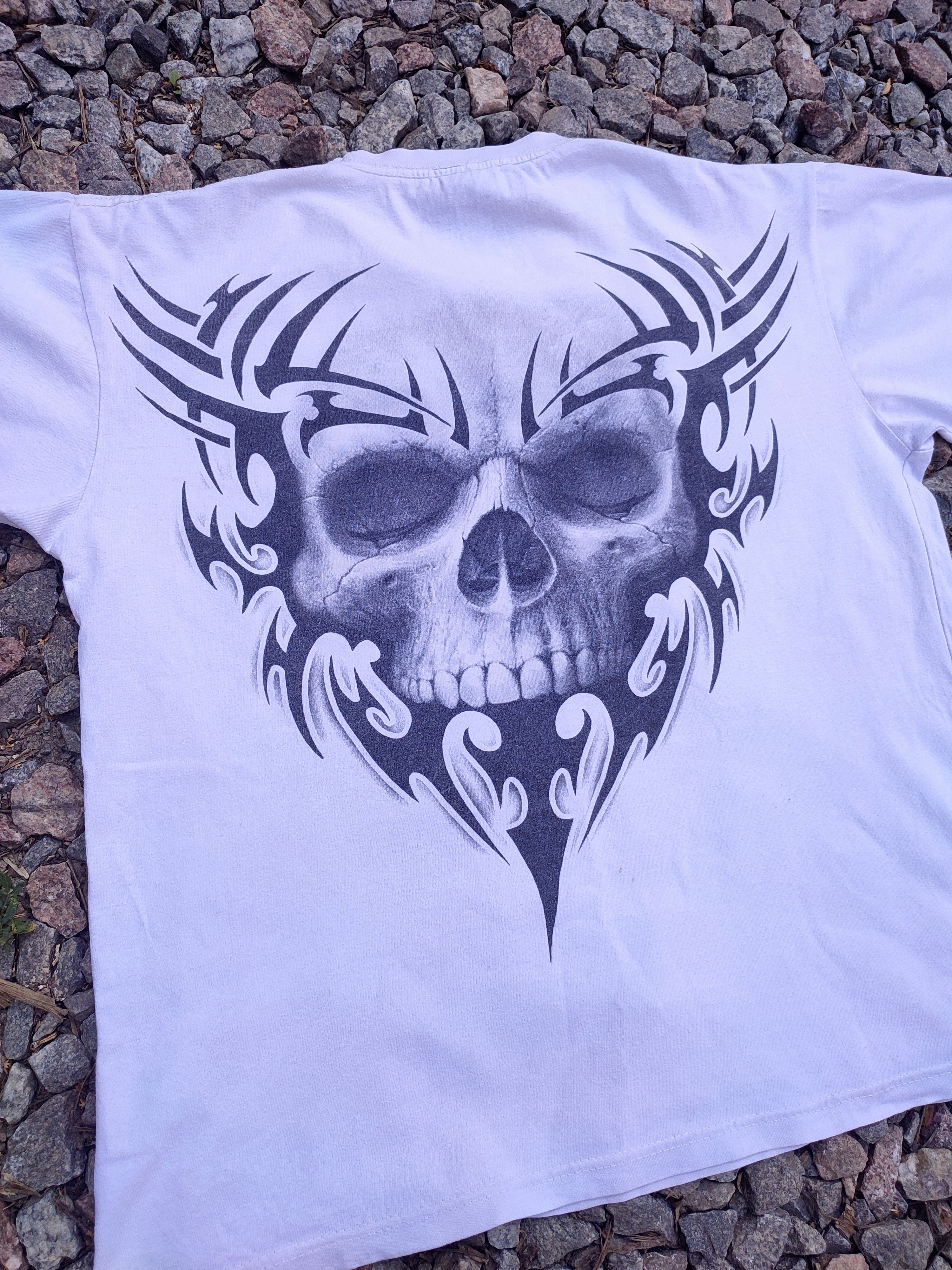 Affliction 💀Vintage Skull tattoo spiral metal t-shirt Size US M / EU 48-50 / 2 - 9 Thumbnail