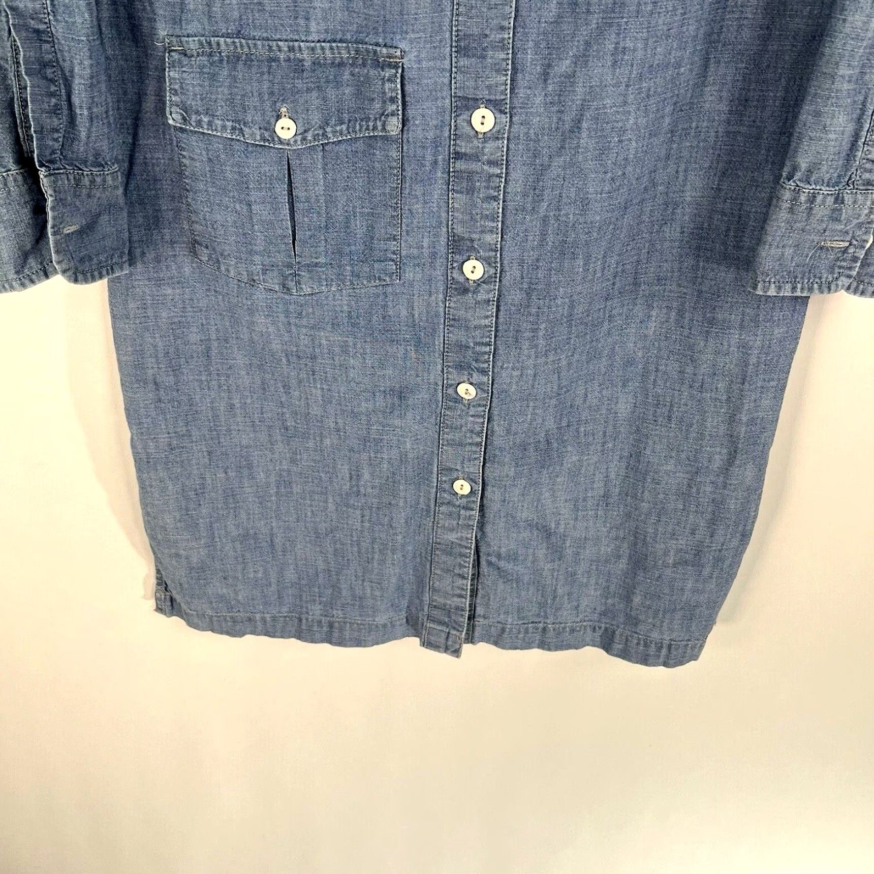 Vintage L.L. Bean Denim Shirt Dress Womens Size 4 Blue Long Sleeve Collared Classic 90s USA Size S / US 4 / IT 40 - 4 Thumbnail