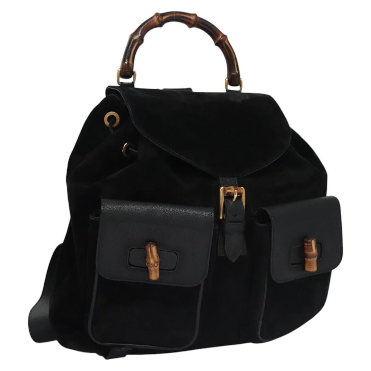 Gucci Gucci Vintage Bamboo Backpack Leather Size ONE SIZE - 1 Thumbnail