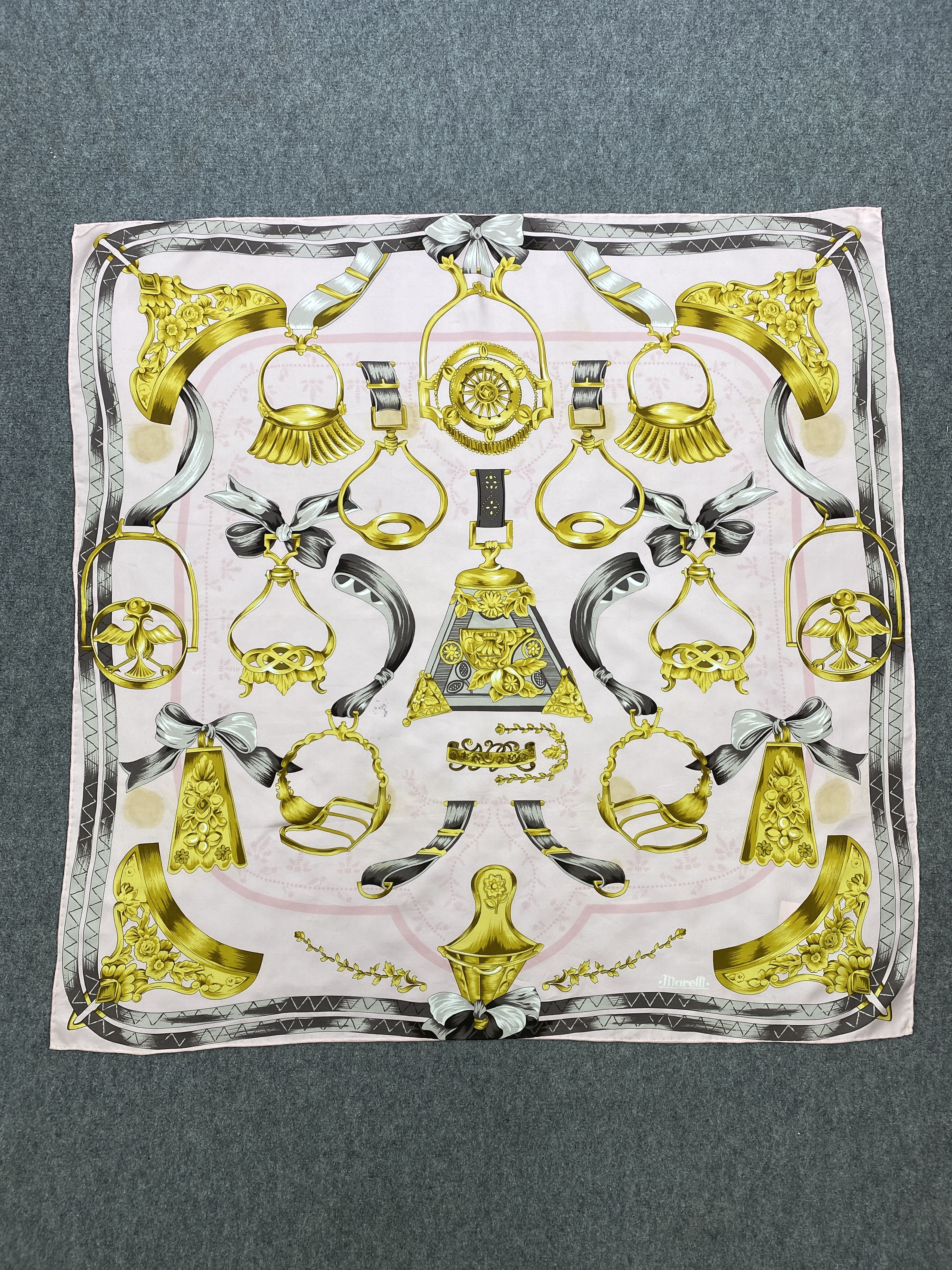 Japanese Brand Vintage Japanese Brand Chain Silk Scarf SN0145 Size ONE SIZE - 2 Thumbnail
