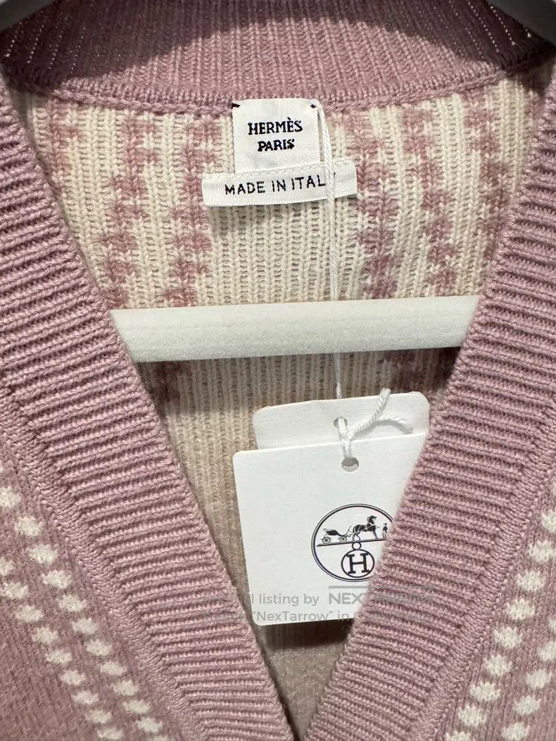 Hermes Hermes Lavender Purple Cashmere Knitwear Coat Size XS / US 0-2 / IT 36-38 - 3 Thumbnail