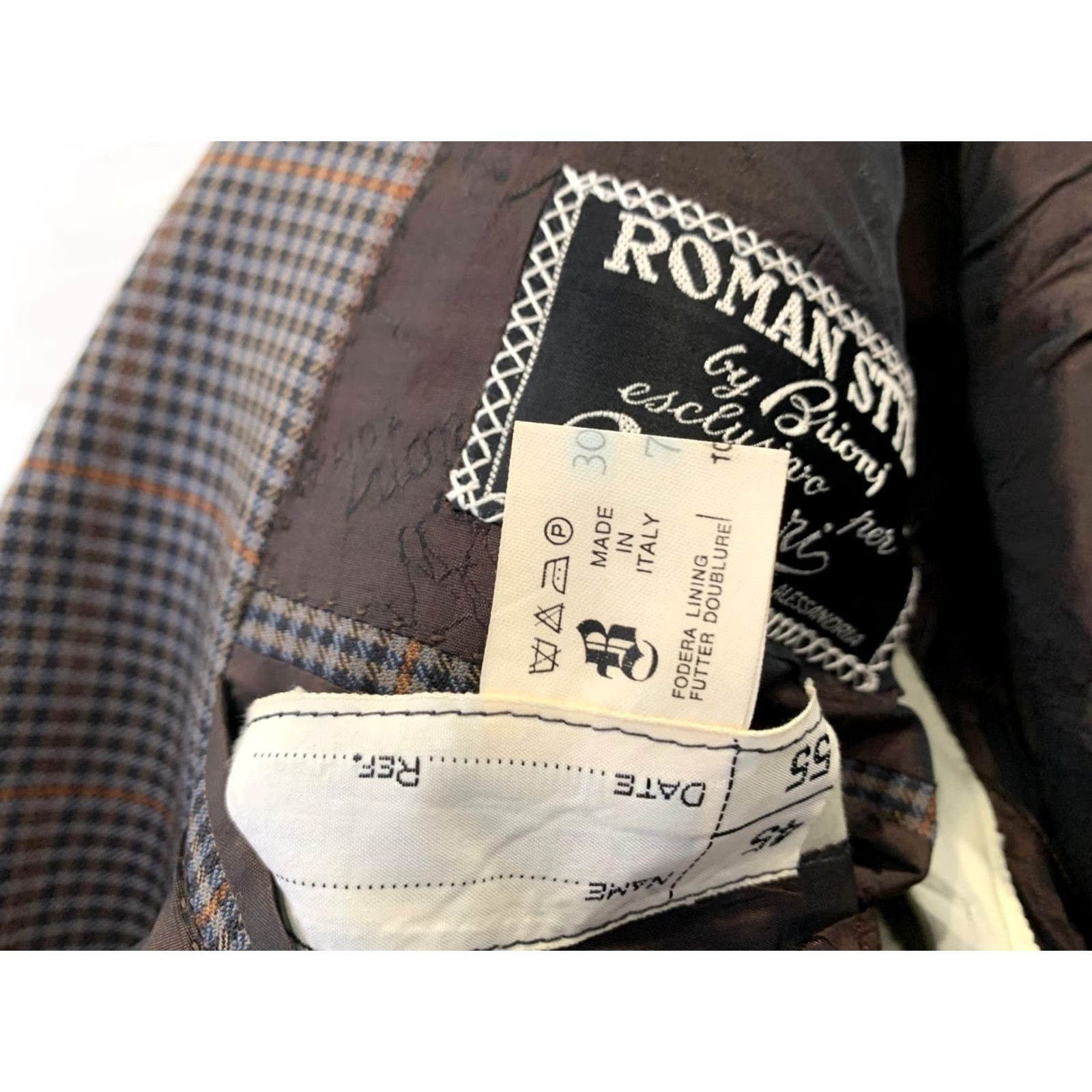 Brioni BRIONI Roman Style Blazer Sport Coat Ferrari 46R Brown Plaid Silk Cashmere 2 Piece Men Size 46R - 3 Thumbnail