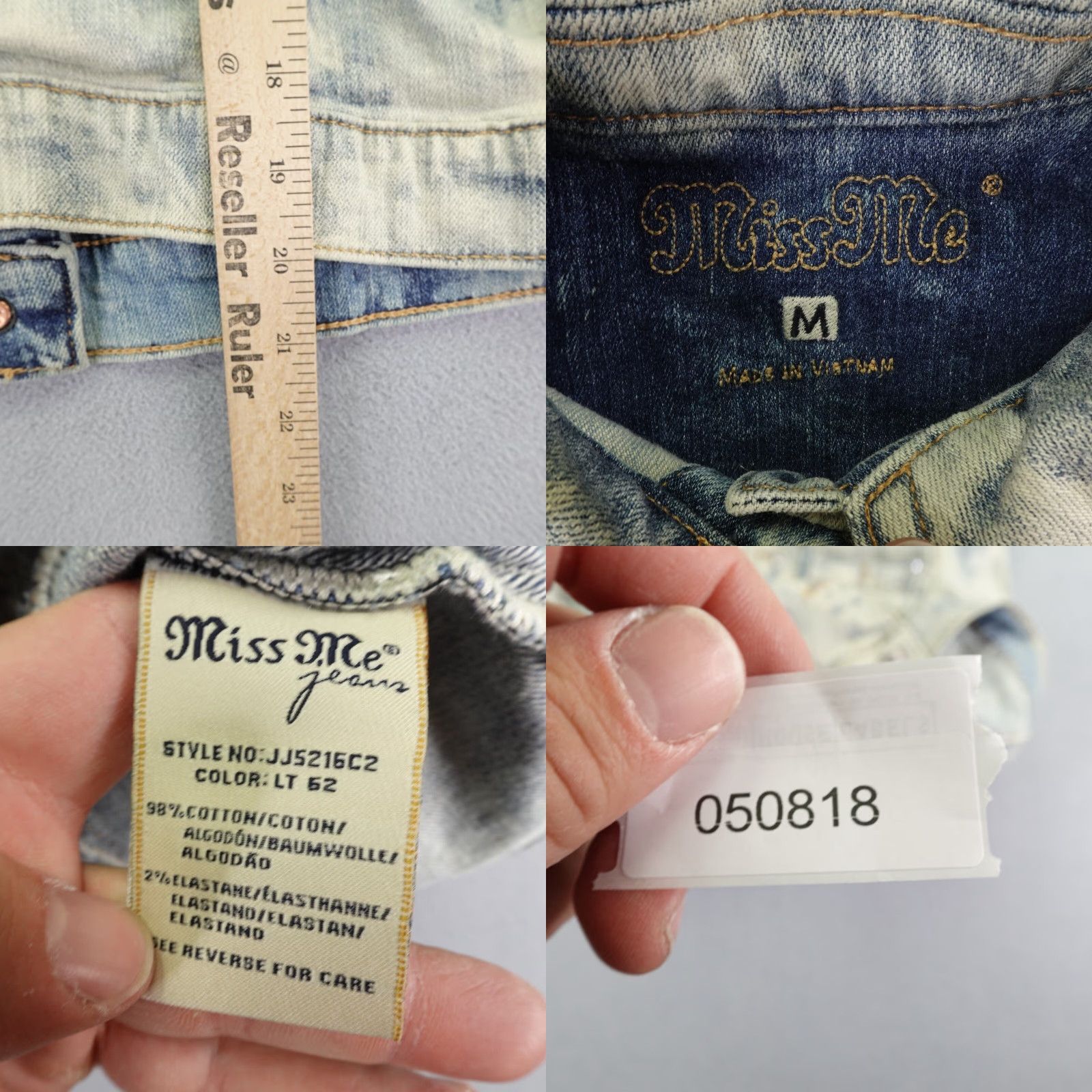 Miss Me Miss Me Denim Jacket Womens M Blue Light Wash Trucker Button Up Casual Outdoor 90s Womens? Size 32" / US 10 / IT 46 - 8 Thumbnail