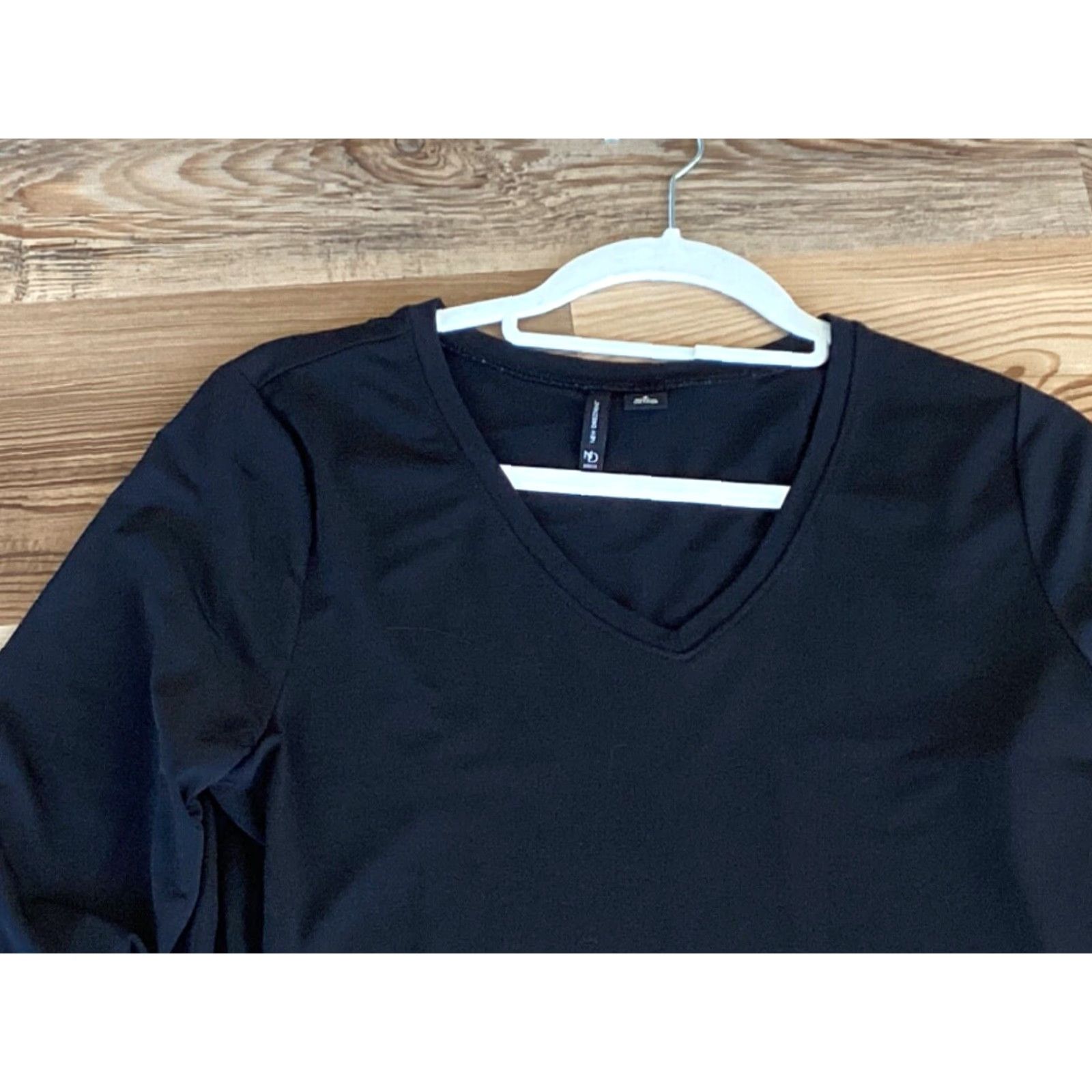 Vintage NEW DIRECTIONS Black Swing Dress Women Regular Size S 3/4 Sleeve Knee Length Trapeze Solid Size S / US 4 / IT 40 - 3 Thumbnail