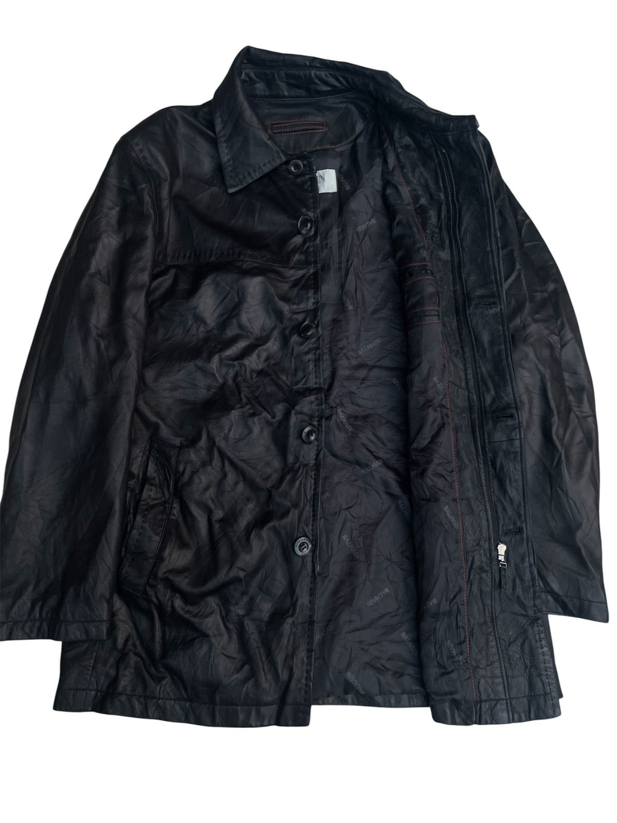 Balmain BALMAIN Paris Black Leather Jacket Size US L / EU 52-54 / 3 - 2 Thumbnail