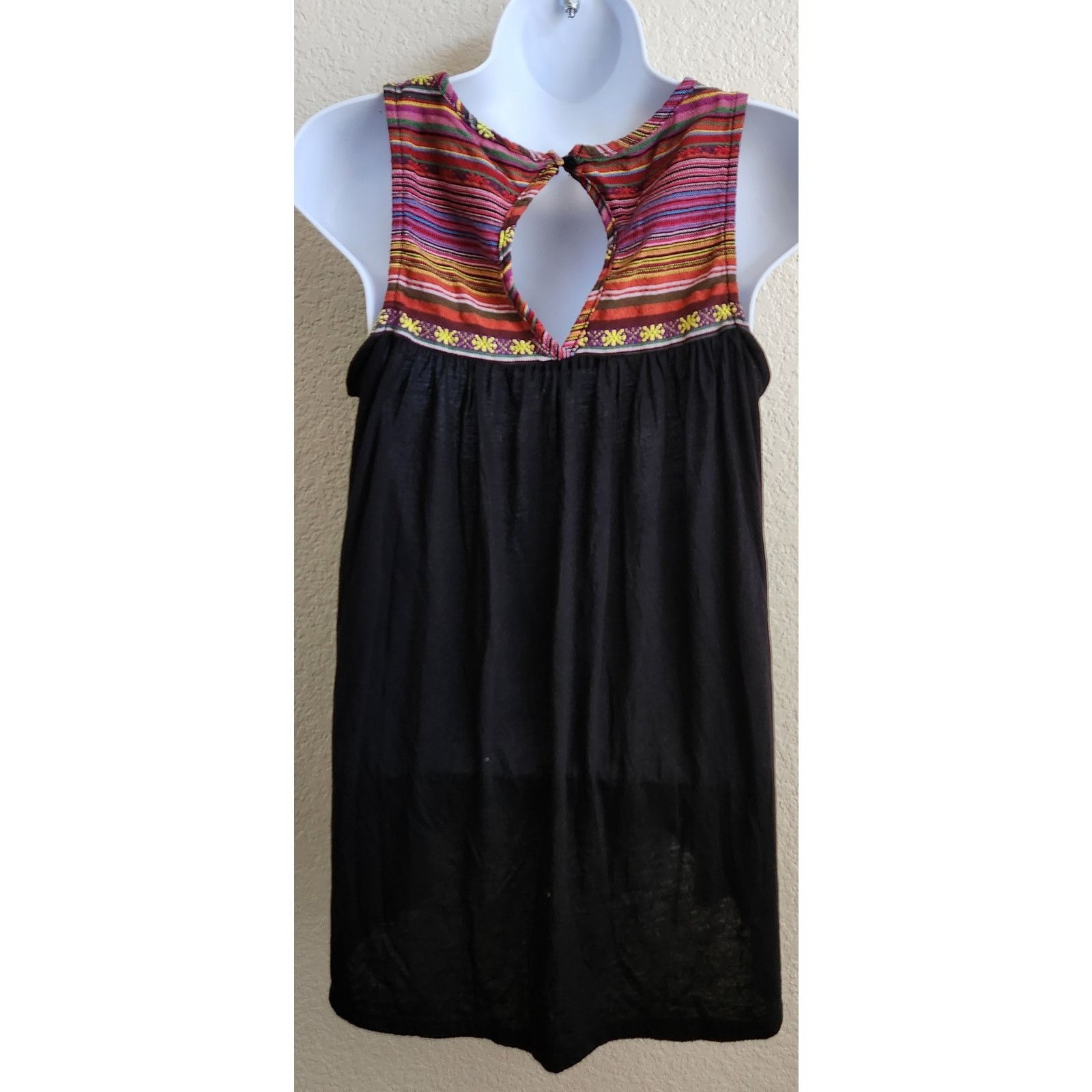Other Others Follow Black Multicolor Bodice Peasant Top Medium Size M / US 6-8 / IT 42-44 - 3 Thumbnail