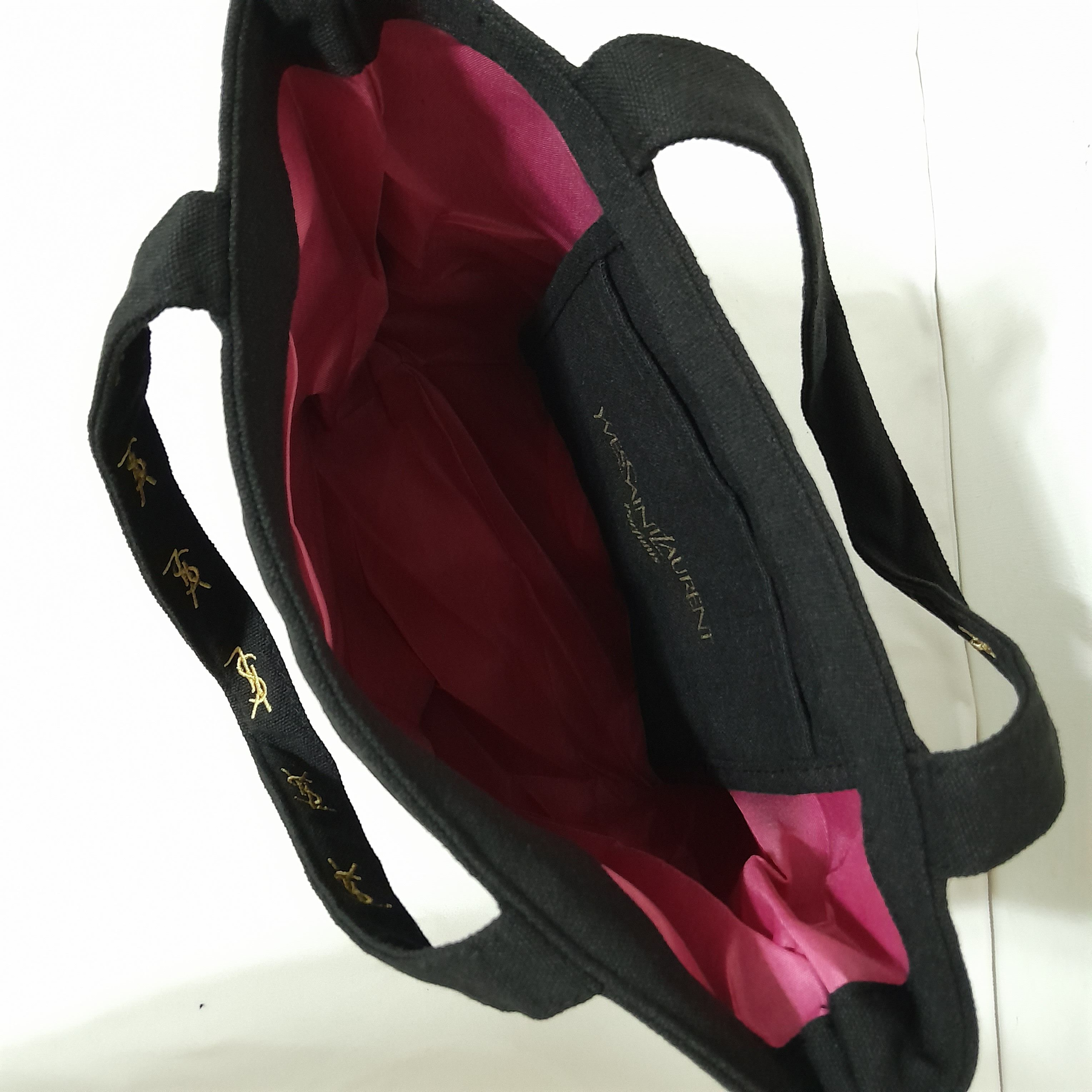Yves Saint Laurent Yves Saint Laurent Black Canvas Tote Bag Size ONE SIZE - 4 Thumbnail