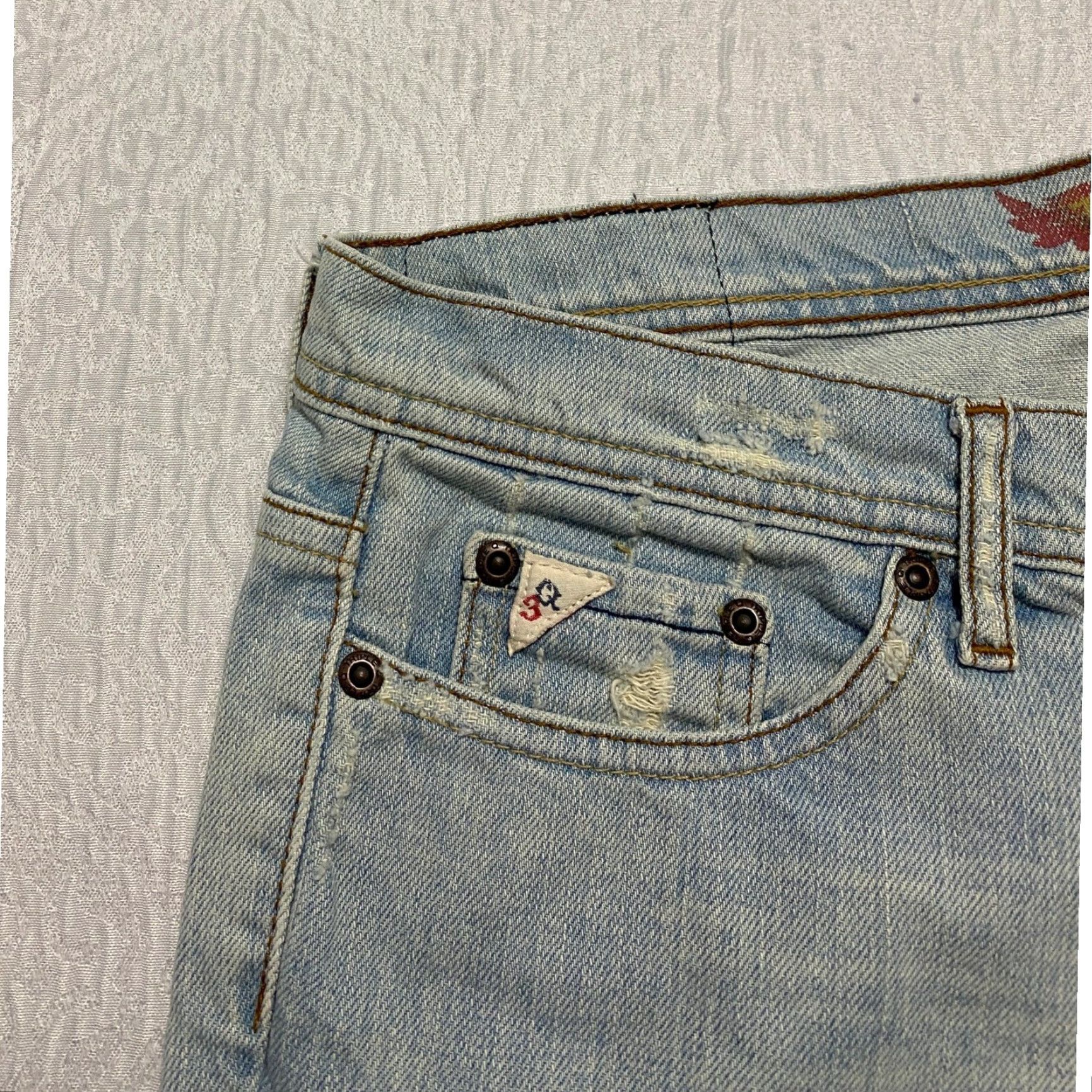 Denime VINTAGE Triple Q Deluxe Denim Bootcut Jeans Size 13 Light Wash Pockets Size 34" / US 12 / IT 48 - 4 Thumbnail