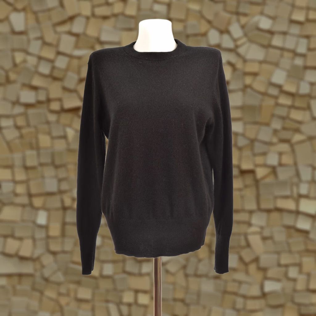 Vintage VINTAGE La Redoute Collections Cashmere Crew Neck Jumper Sweater GMS242 Size L Black Womens Pullover Knitwear 100% Cashmere Size L / US 10 / IT 46 - 1 Thumbnail