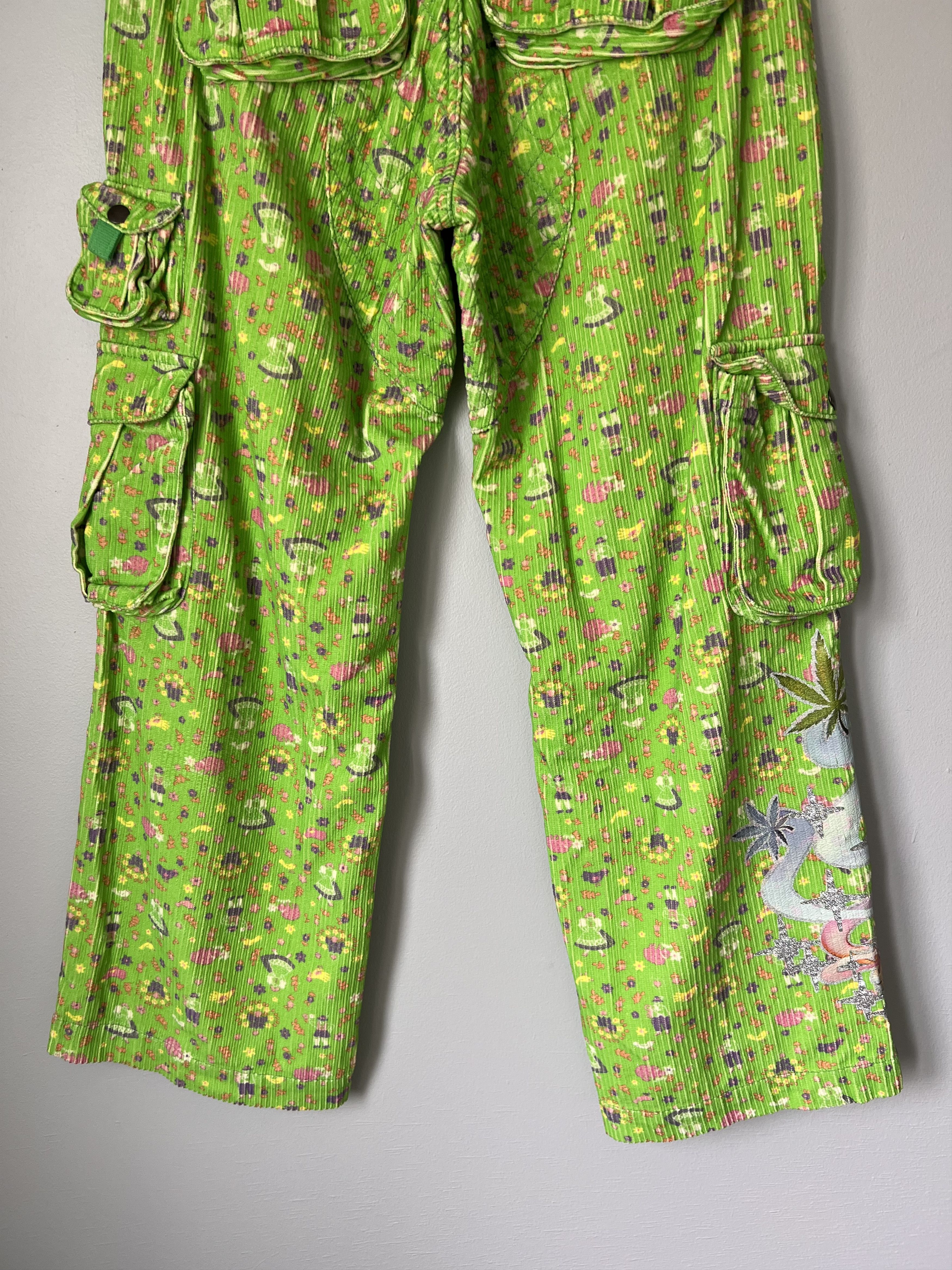 ERL ERL Printed Corduroy Cargo Pants in Green Size US 34 / EU 50 - 8 Thumbnail