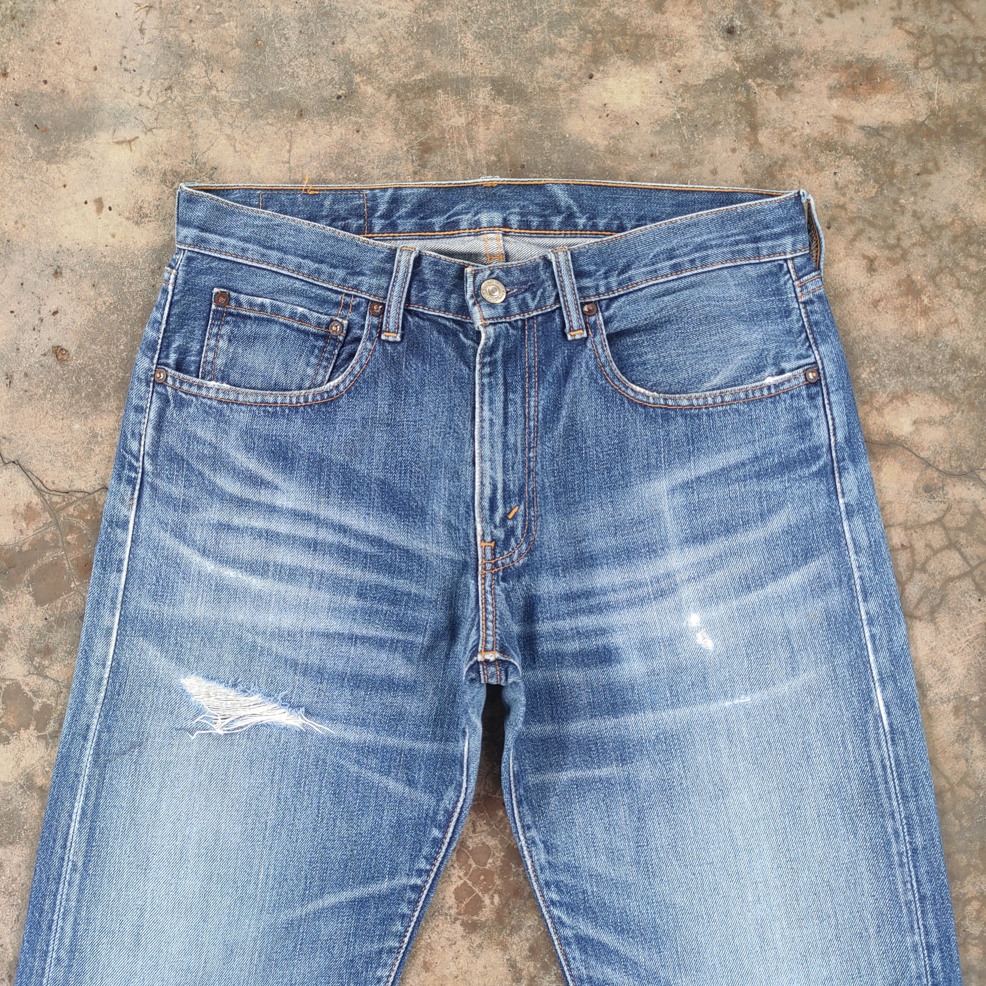Levi's Vintage Clothing W33 VINTAGE LEVI'S 505 FADED RIPPED JEANS DENIM PANTS Size US 33 - 4 Thumbnail