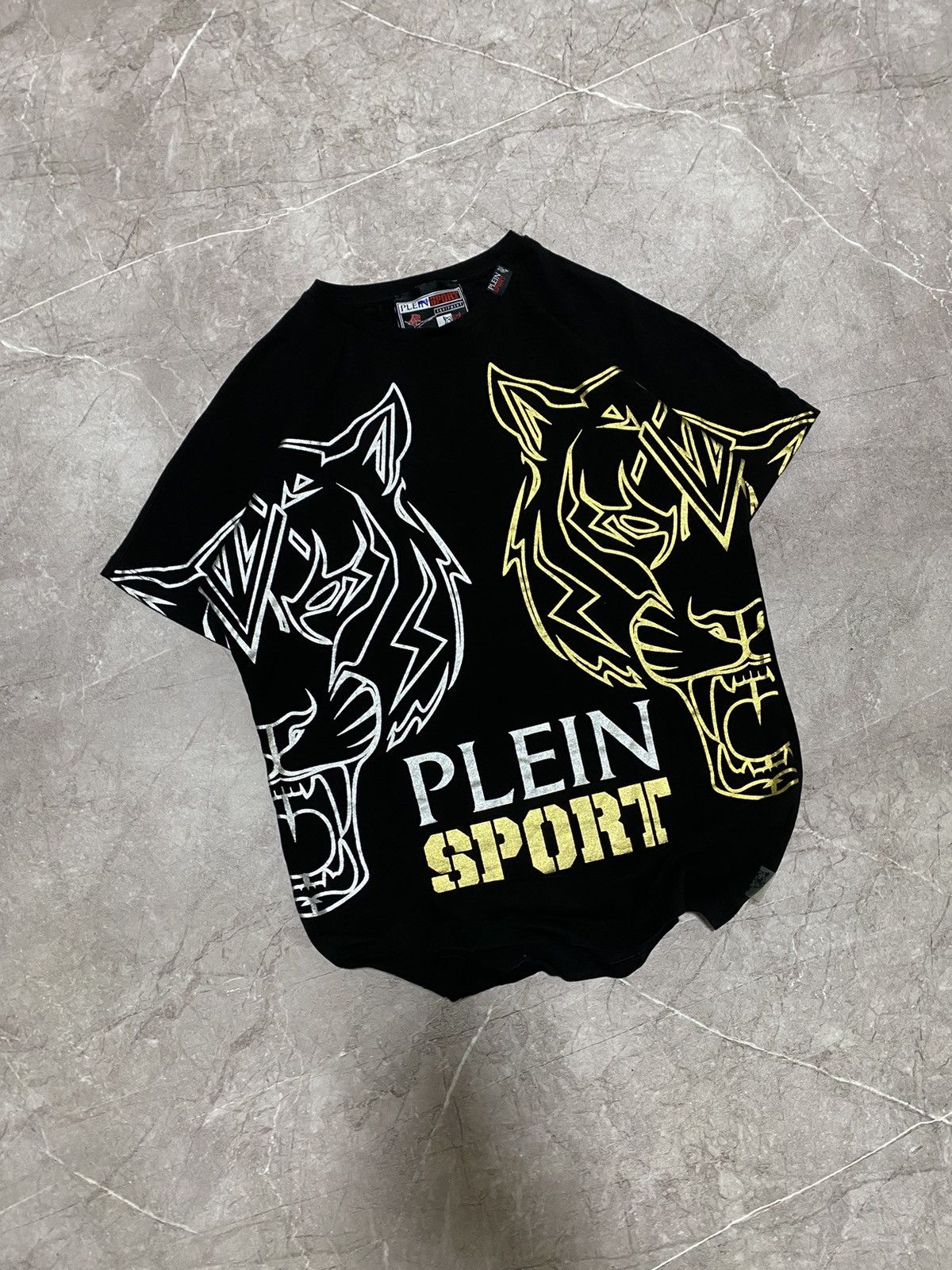 Rare Philipp Plein Sport Equiment Tiger Big Logo T-Shirt Y2K