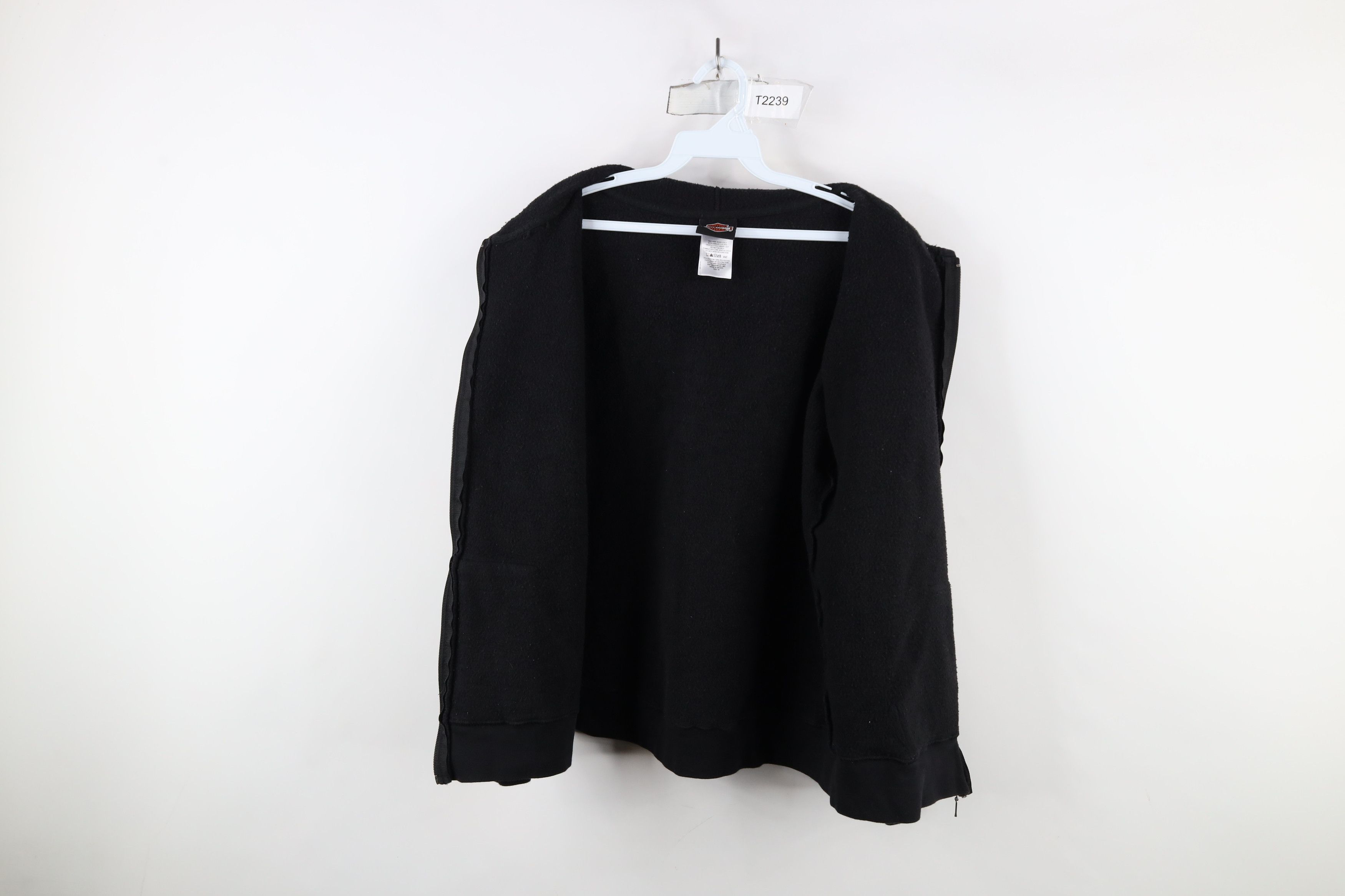 Harley Davidson × Vintage Vintage Y2K Harley Davidson Spell Out Full Zip Hoodie Black Size M / US 6-8 / IT 42-44 - 9 Thumbnail