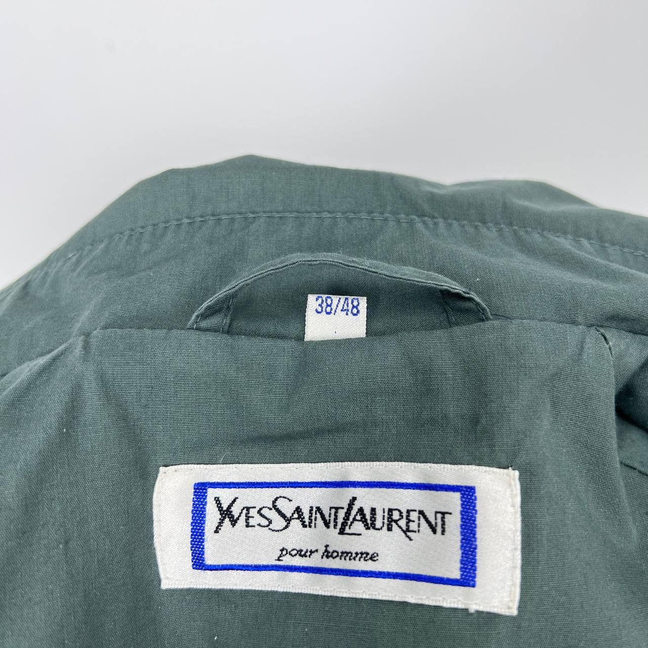 Yves Saint Laurent Vintage Yves Saint Laurent Green Doubl Breasted Trench Size US M / EU 48-50 / 2 - 21 Thumbnail