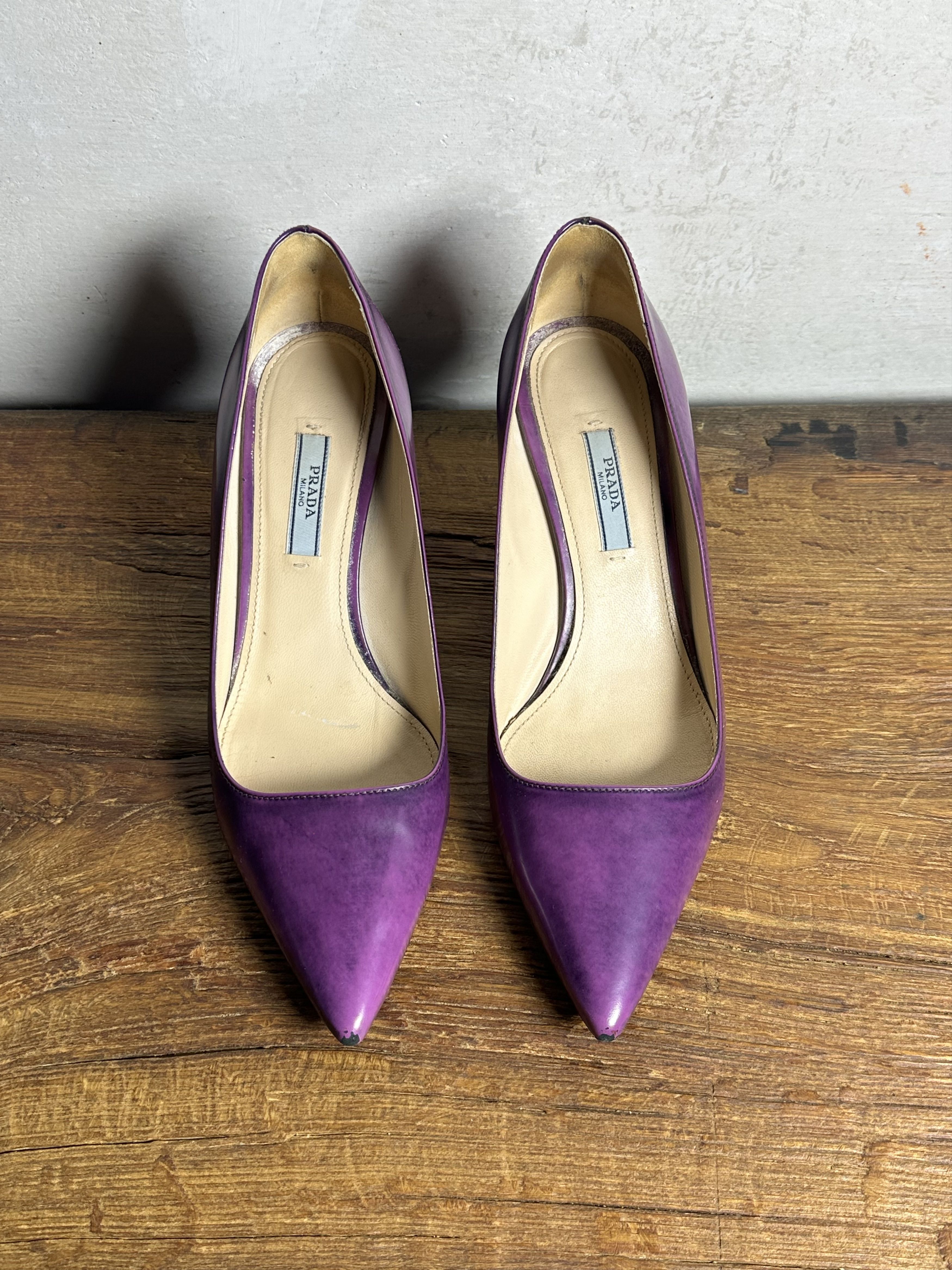 Prada Prada Kitten Heel Eggplant Patent Leather Shoes Size US 9 / IT 39 - 12 Thumbnail