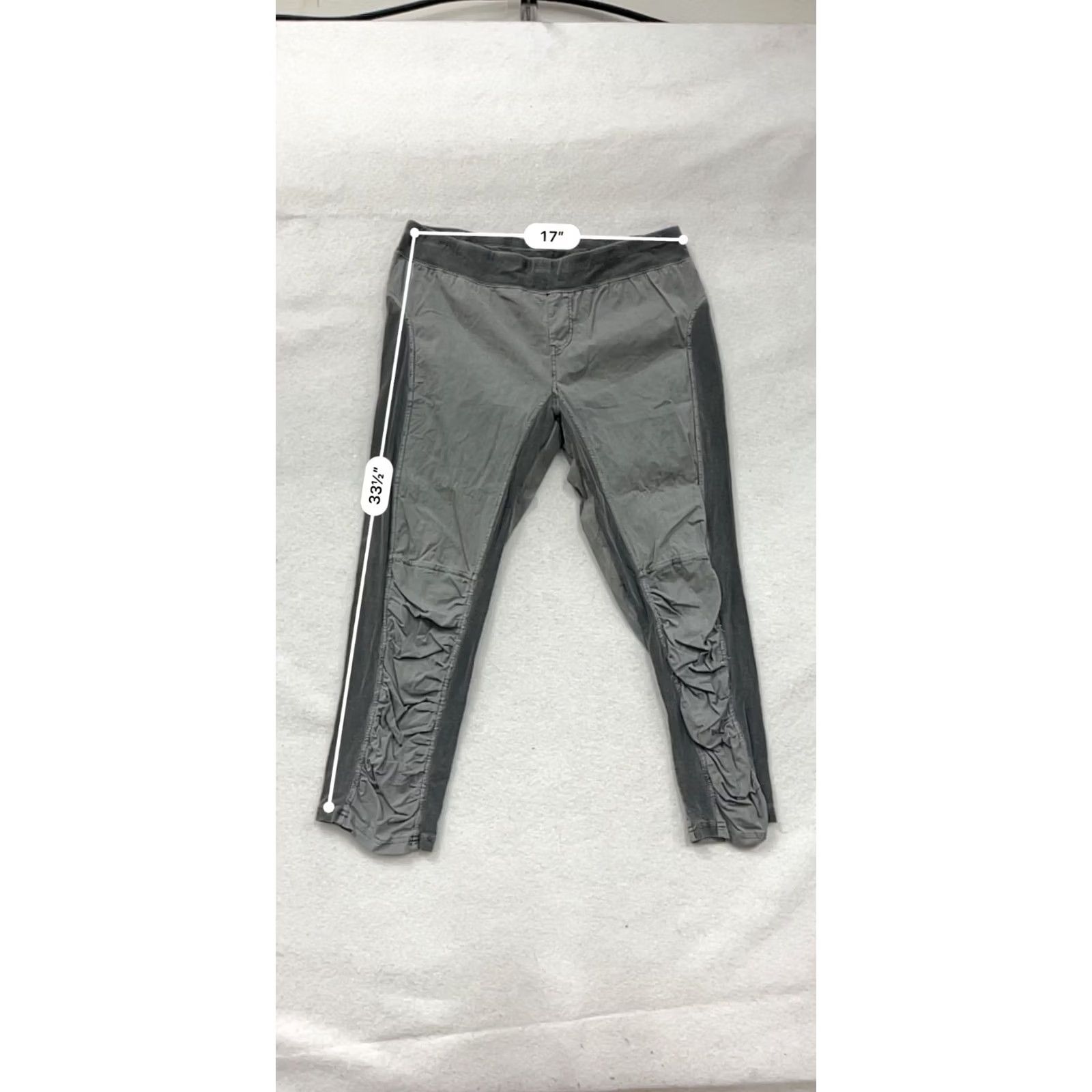 Vintage Wearables Mens L Gray Cotton Spandex Ruched Panel Pants Size L Size 36" / US 14 / IT 50 - 7 Thumbnail