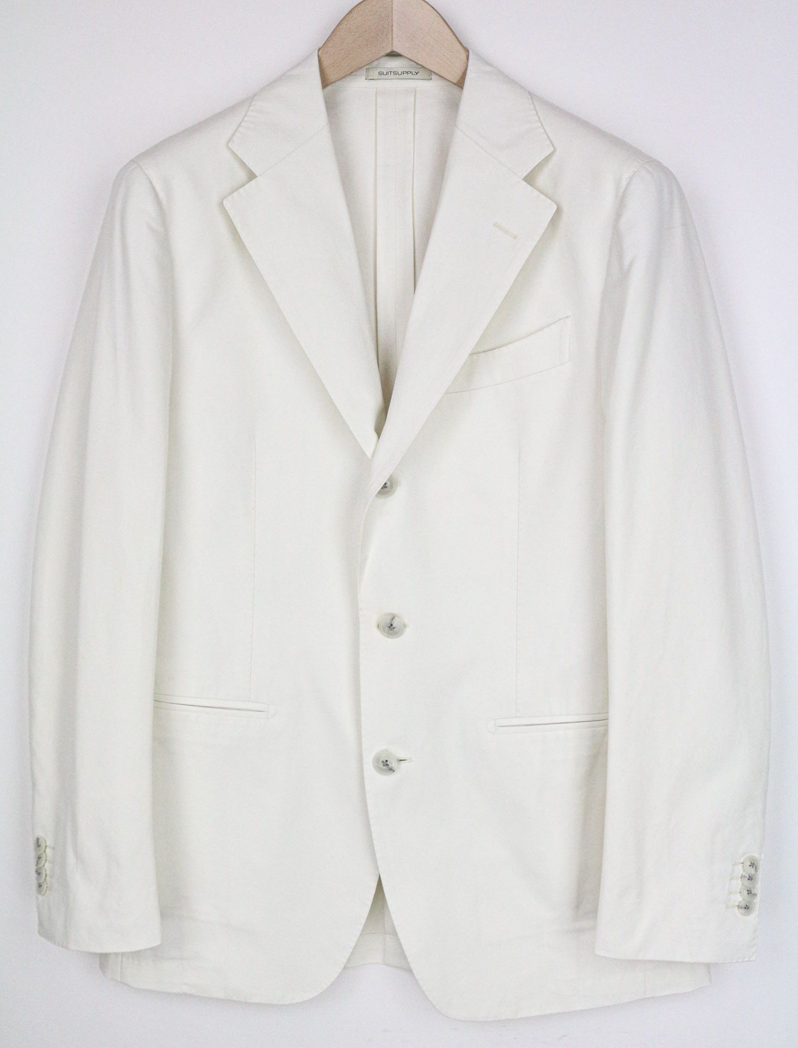 Suitsupply HAVANA UK38R Off-White Slim Cotton Blazer 73532 Size 38R - 2 Thumbnail