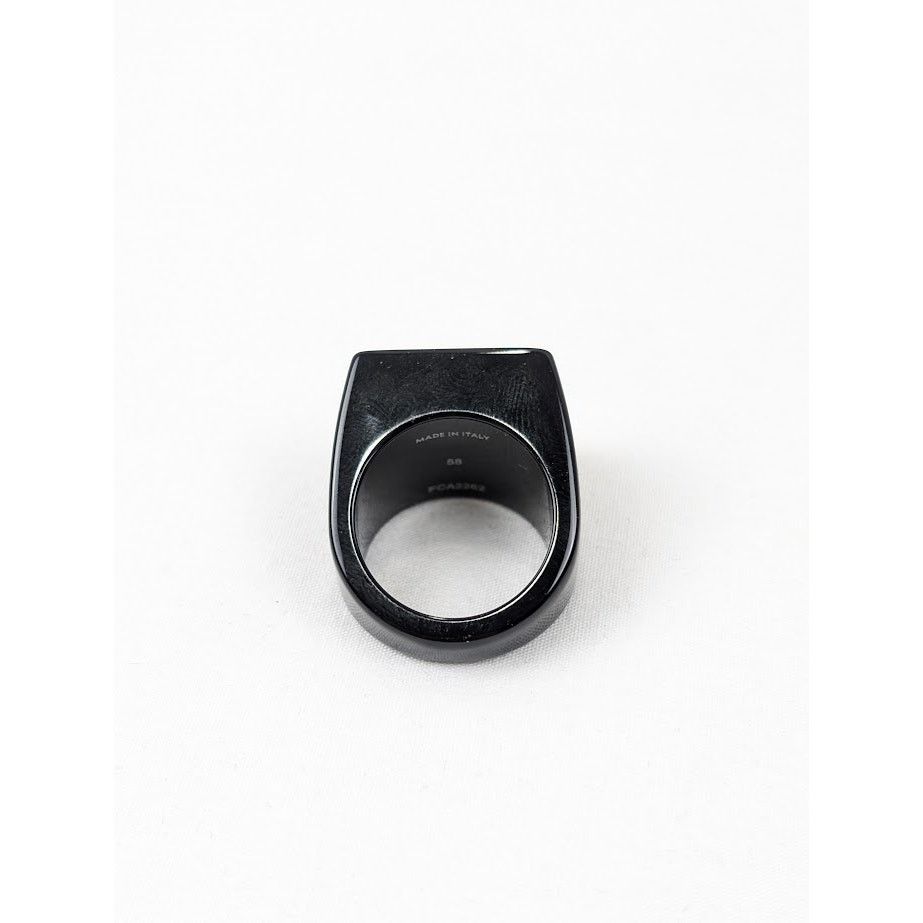 Celine o1rshd1 Size: 58 / Square Ring in Pexiglass in Black Size ONE SIZE - 6 Thumbnail