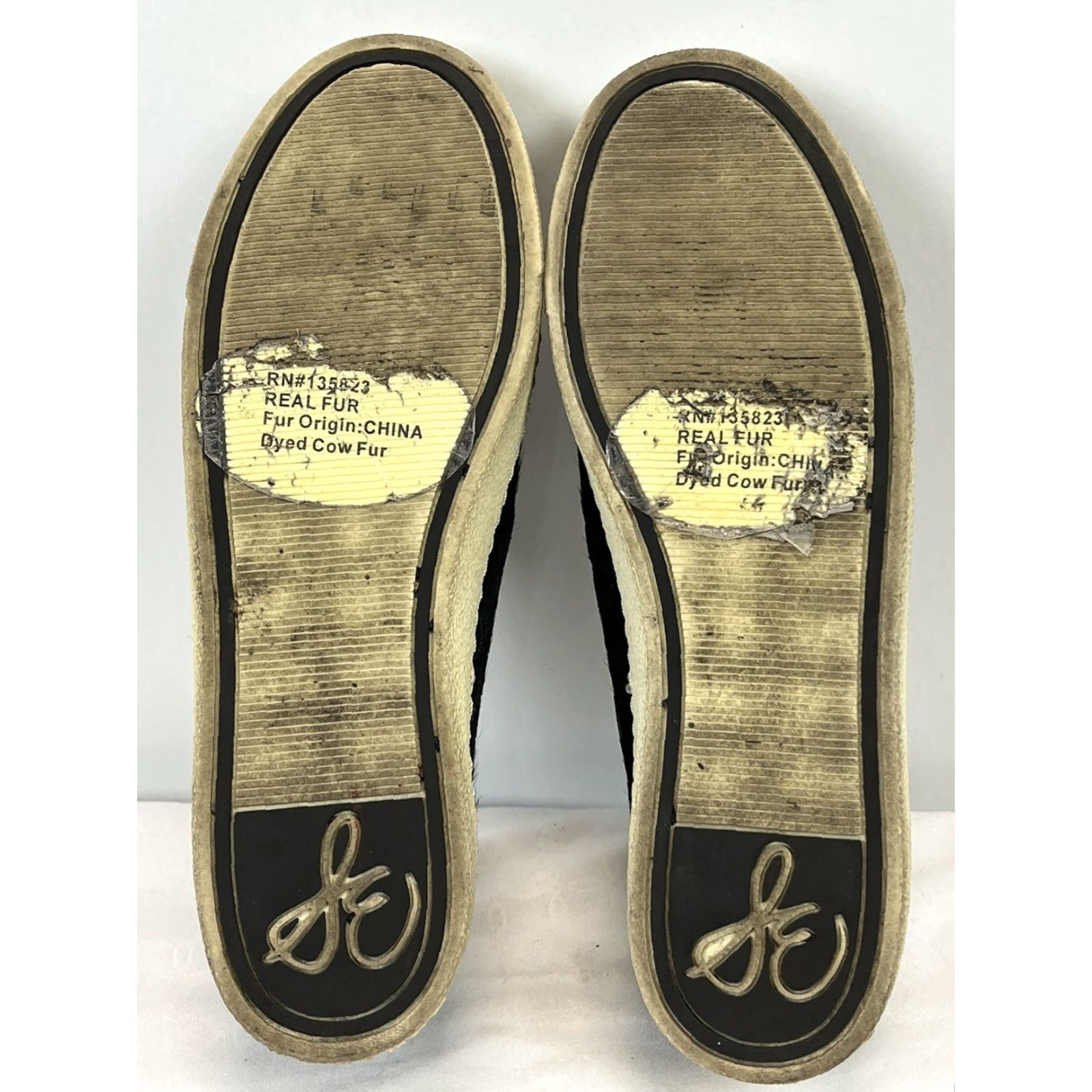 Sam Edelman Sam Edelman Becker Leather Trimmed Calf Hair Slip-On Sneakers Sz 7.5 Black Womens Sl ip-On Flat Size US 7.5 / IT 37.5 - 5 Thumbnail