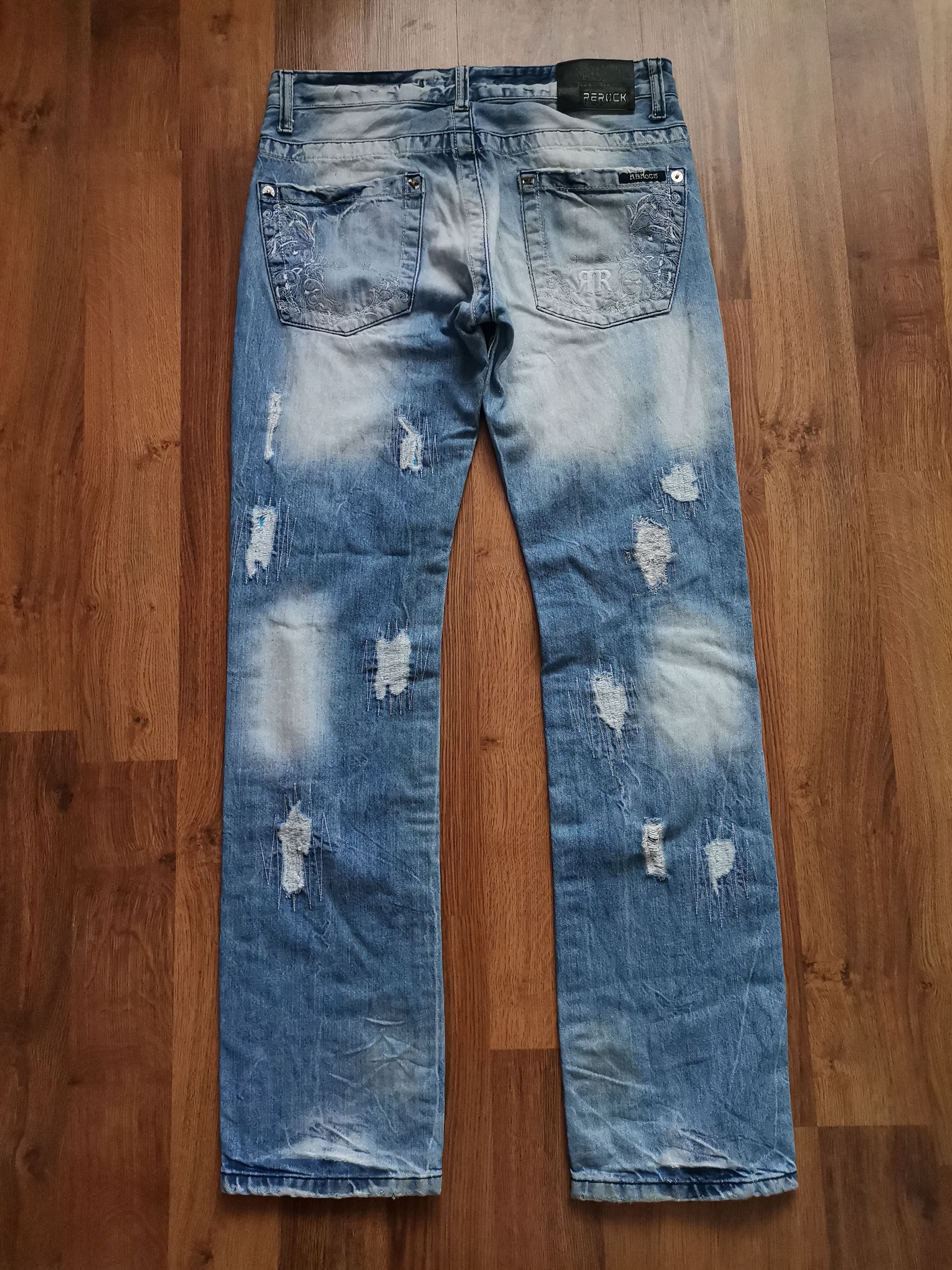 Vintage Vintage Rerock Distressed Patchwork Jeans Size US 32 / EU 48 - 5 Thumbnail