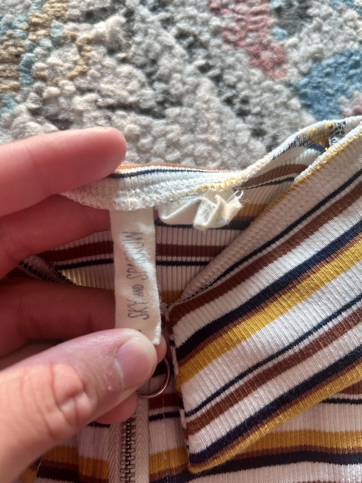 Other Sky and Sparrow Brown and White Fitted Polo Shirt Size XS / US 0-2 / IT 36-38 - 3 Thumbnail