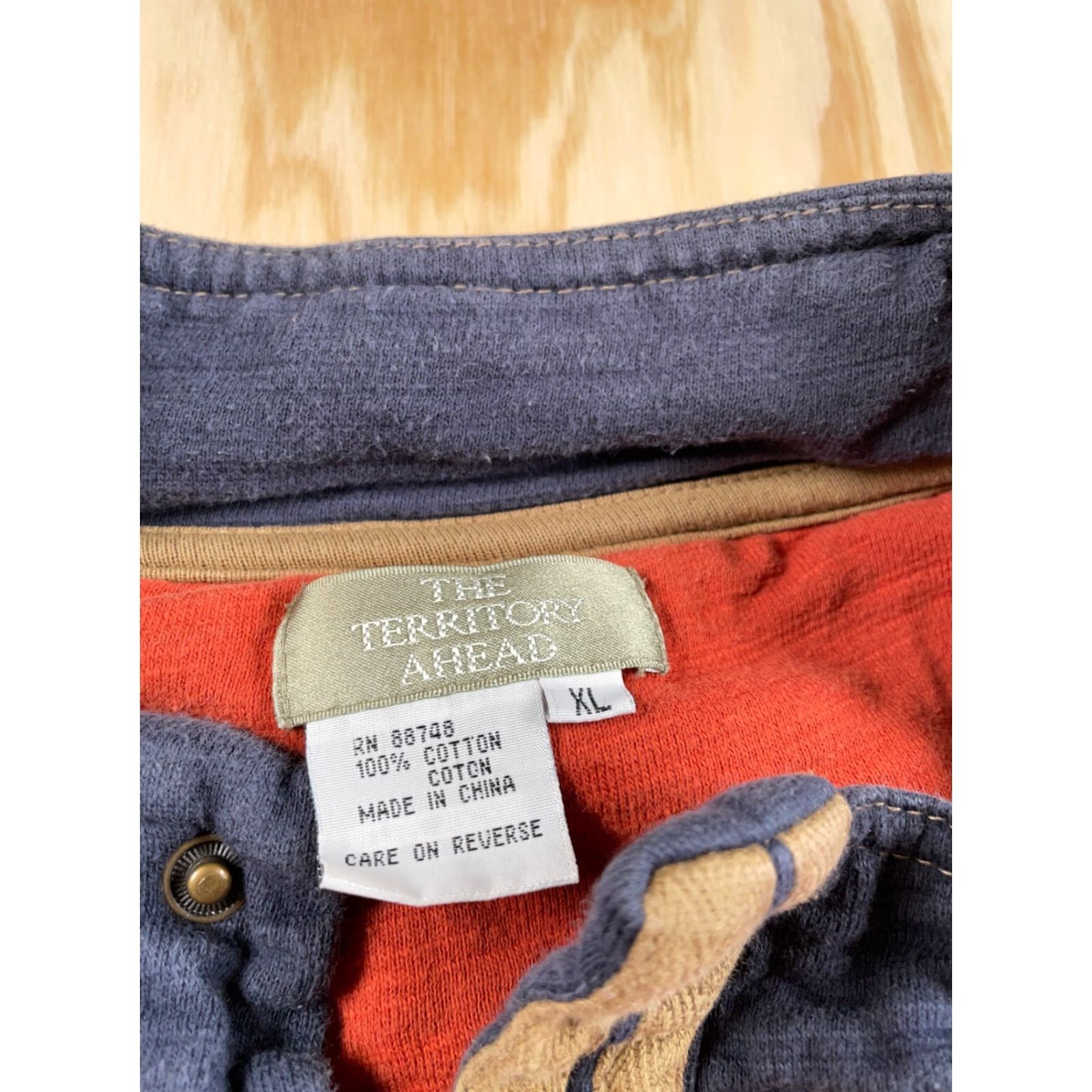 The Territory Ahead Territory Ahead Henley Sweatshirt Adult XL Dark Orange Snap Button Mens Size US XL / EU 56 / 4 - 3 Thumbnail