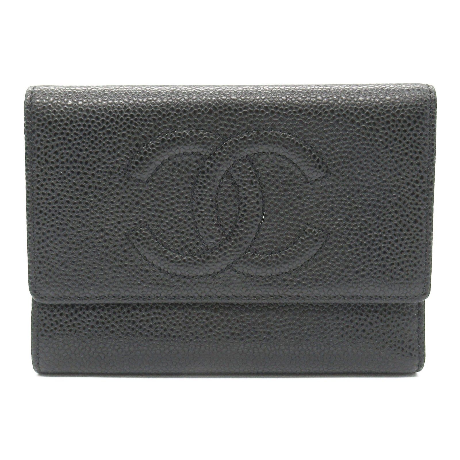Chanel Chanel Trifold Wallet Caviar Skin (Grained Calf) Black Gold Hardware Size ONE SIZE - 1 Thumbnail
