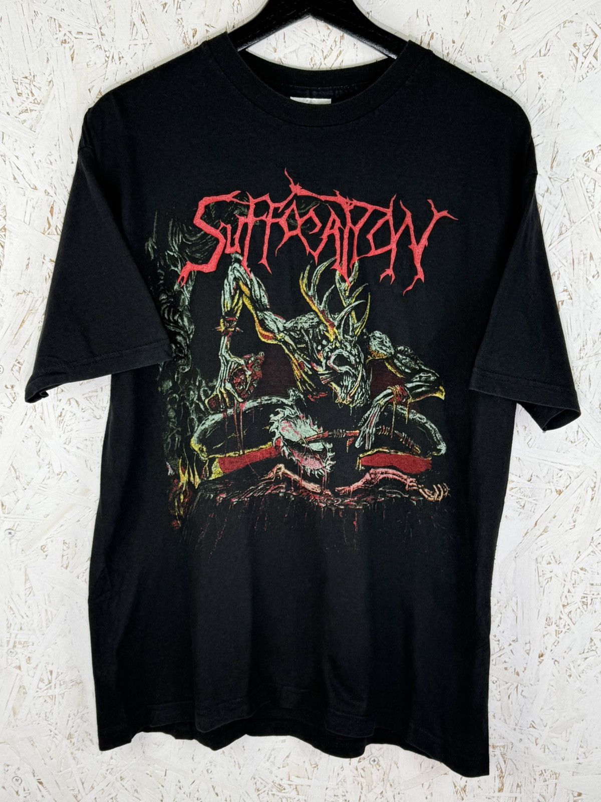Vintage Vintage Suffocation Human Waste Death Metal Band T-Shirt Size US L / EU 52-54 / 3 - 1 Thumbnail