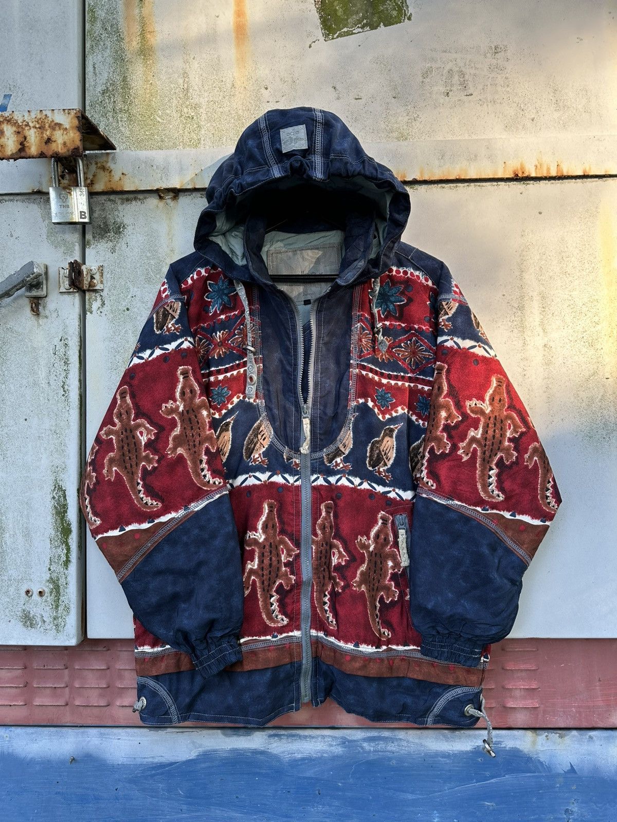 Vintage 👹Vintage Elbe Crocodile Motive Ski Jacket Size US L / EU 52-54 / 3 - 1 Thumbnail