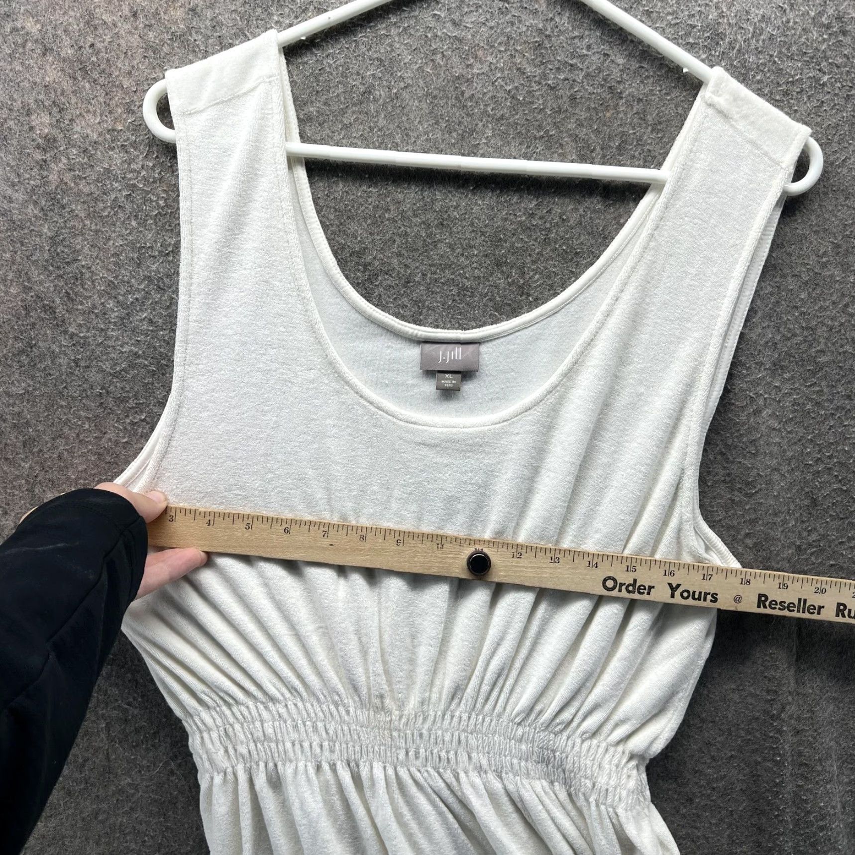 J. Jill J. Jill Dress Womens XL White Scoop Neck Sleeveless Elastic Waist Tank Mini Dress Size XL / US 12-14 / IT 48-50 - 6 Thumbnail