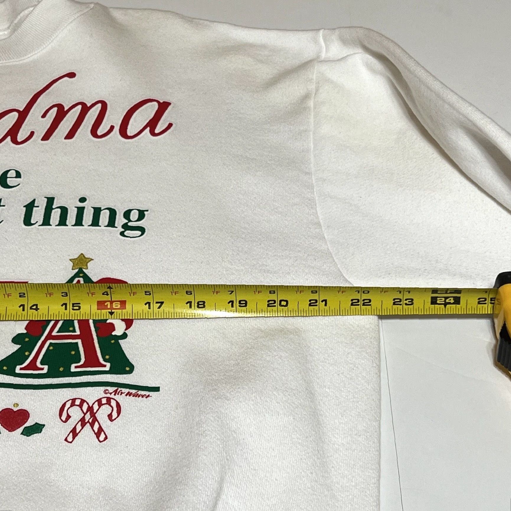 NEXT VINTAGE Grandma The Next Best Thing To Santa Sweatshirt Adult L White USA Size US L / EU 52-54 / 3 - 6 Thumbnail
