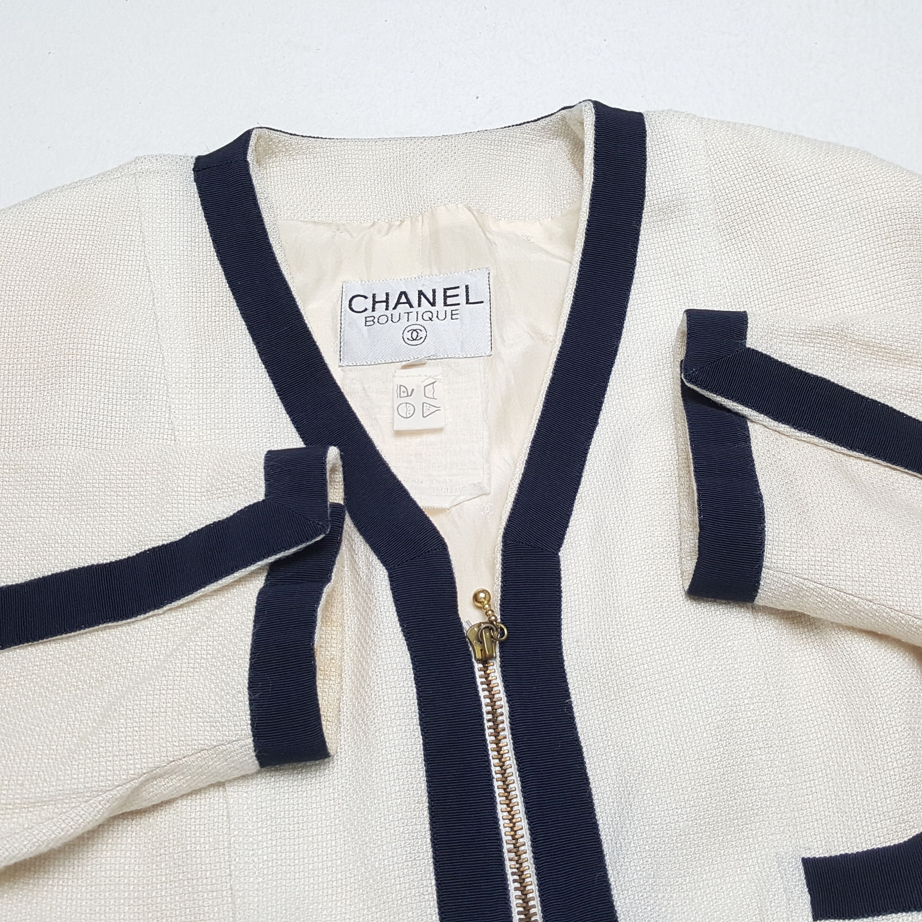 Chanel × Vintage Vintage CHANEL BOUTIQUE Paris Fashion Brand Tweed Jacket Size M / US 6-8 / IT 42-44 - 7 Thumbnail