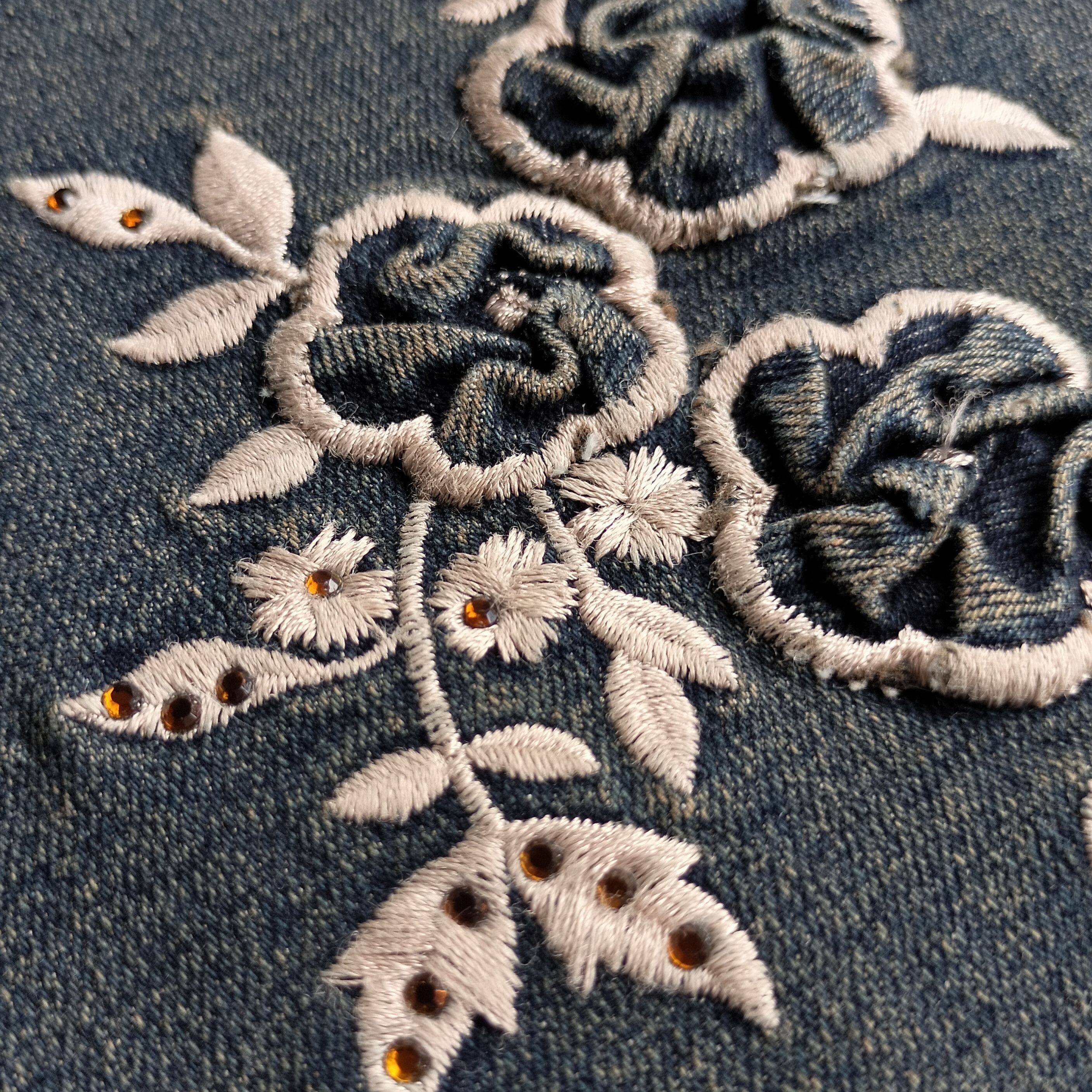 Tornado Mart Sky scraper flower Embroidery 3d mud max flare jeans Size US 30 / EU 46 - 5 Thumbnail