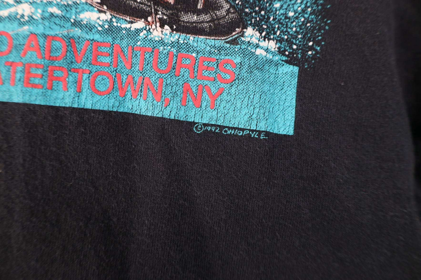Vintage Vintage 90s Layered Black River Watertown New York T-Shirt Size US XL / EU 56 / 4 - 5 Thumbnail