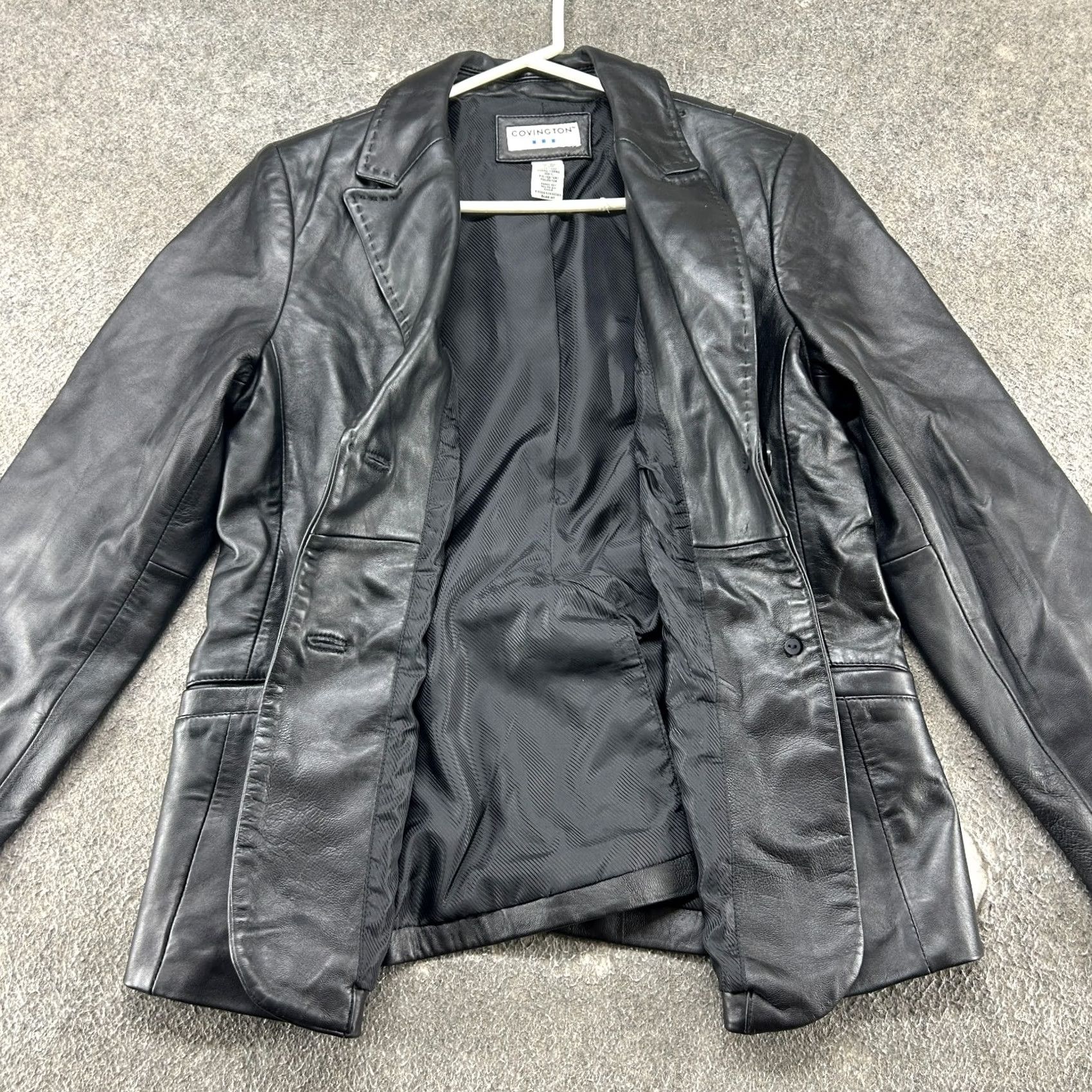 Vintage VINTAGE Convington Jacket Womens M Black Coat Lined Genuine Leather Blazer 90s Size M / US 6-8 / IT 42-44 - 2 Thumbnail