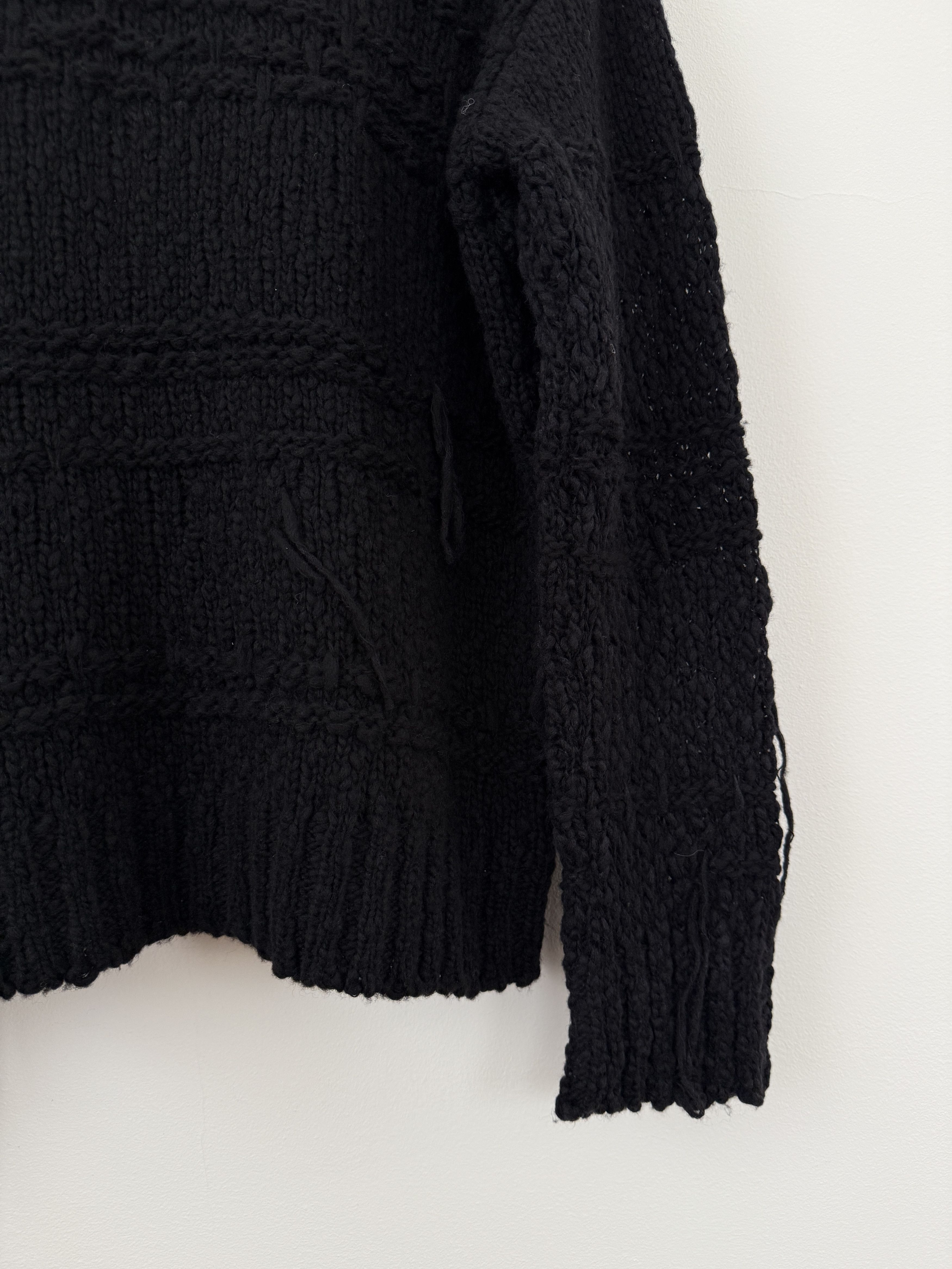 Other Atomofactory Black Distressed Sweater Size US XL / EU 56 / 4 - 12 Thumbnail