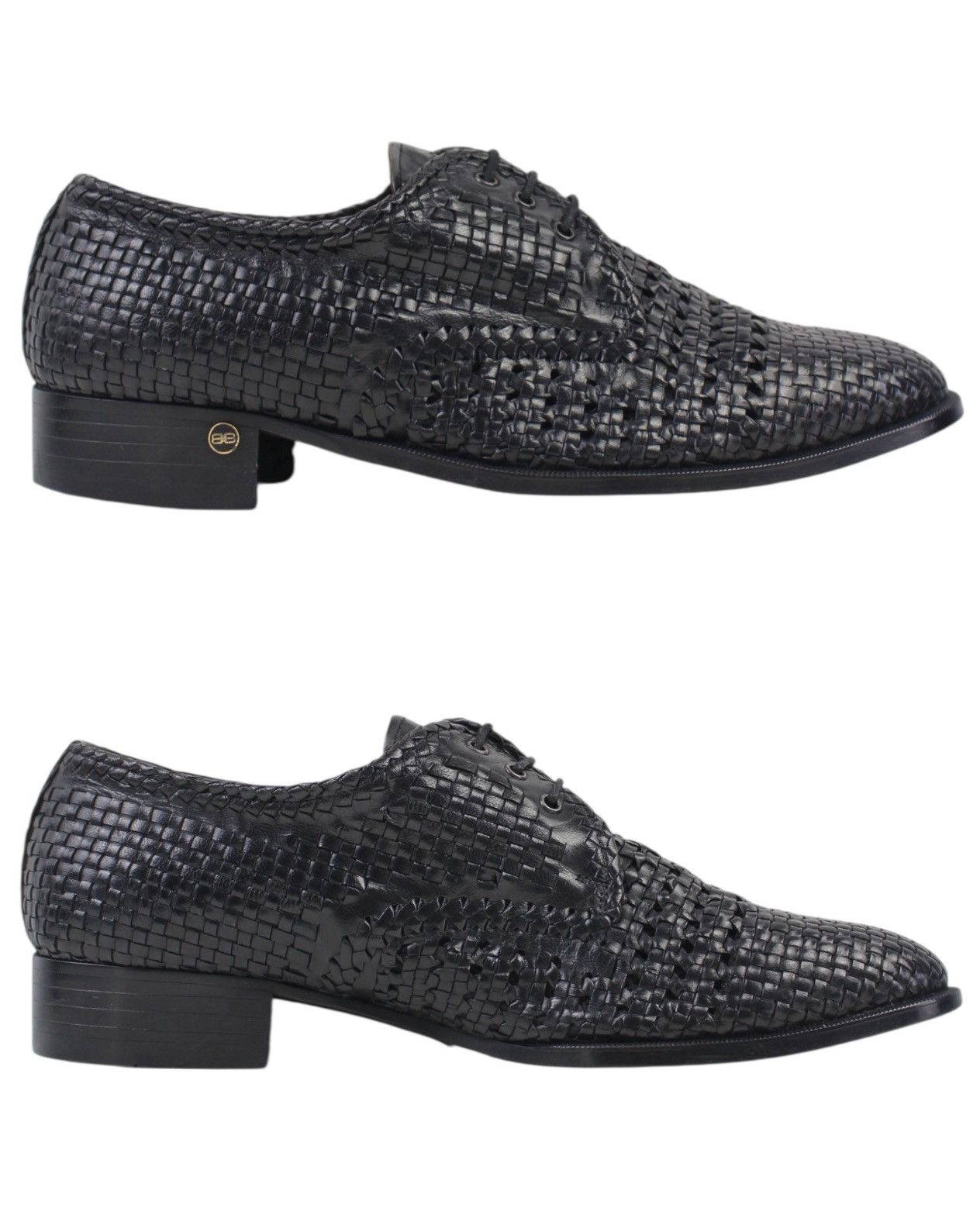 1990S BALENCIAGA PARIS WOVEN LEATHER DERBY