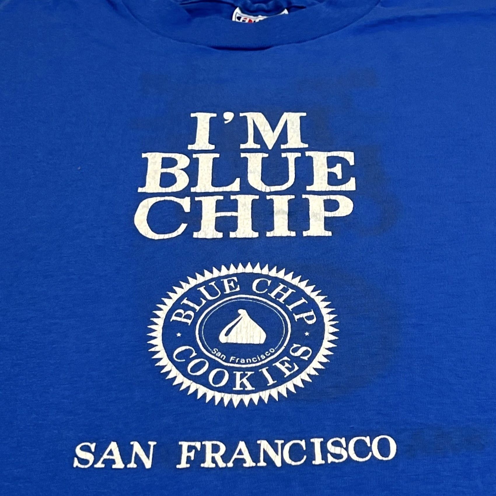Hanes VINTAGE Hanes Blue Chip Cookies San Francisco Single Stitch Graphic Dbl-side Shirt XL Men Unisex Short Sleeve 1980s Blue Size US XL / EU 56 / 4 - 2 Thumbnail