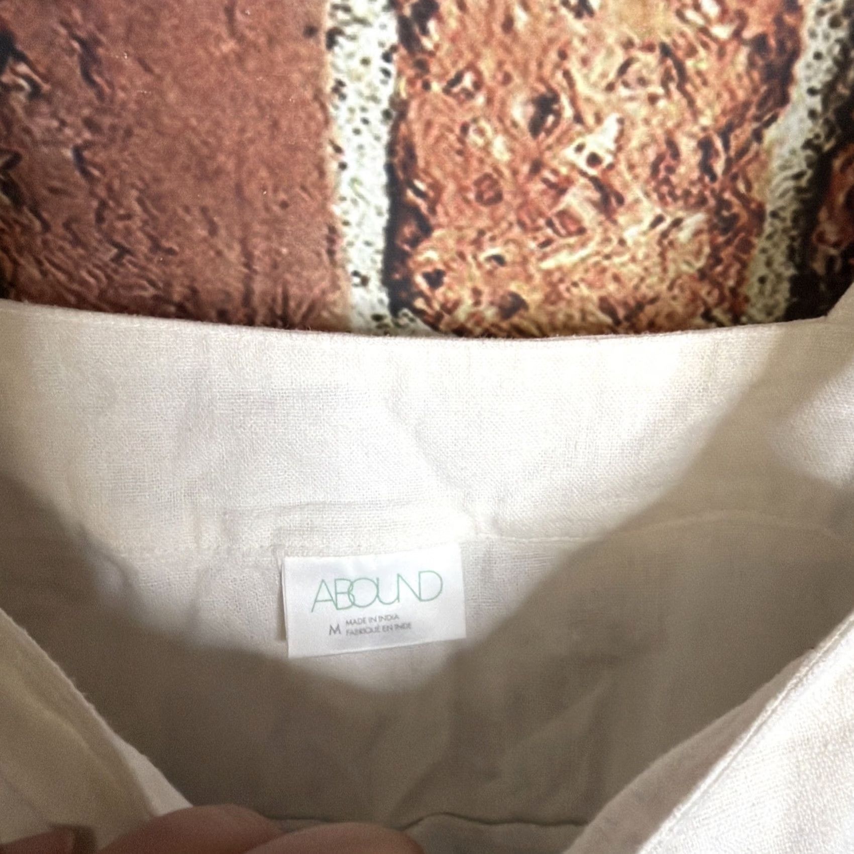 Nordstrom Nordstrom Womens Blouse Shirt Linen Rayon NWT White M 18” Pit to Pit 22” Back Hem Button Front Striped || Colorful Theme Size M / US 6-8 / IT 42-44 - 3 Thumbnail
