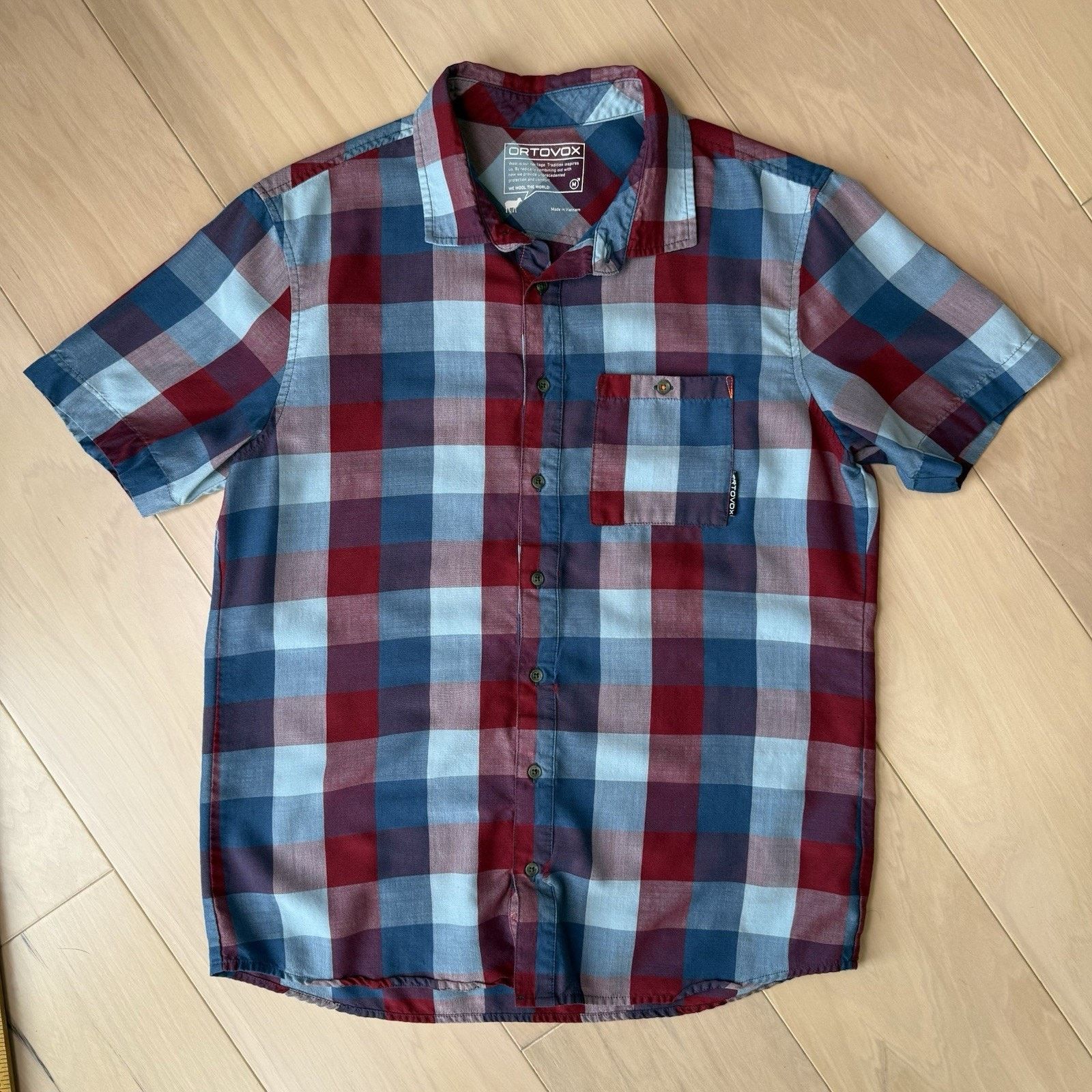 ORTOVOX Ortovox Short Sleeve Shirt M Multicolor Check Wool Blend Size US M / EU 48-50 / 2 - 3 Thumbnail