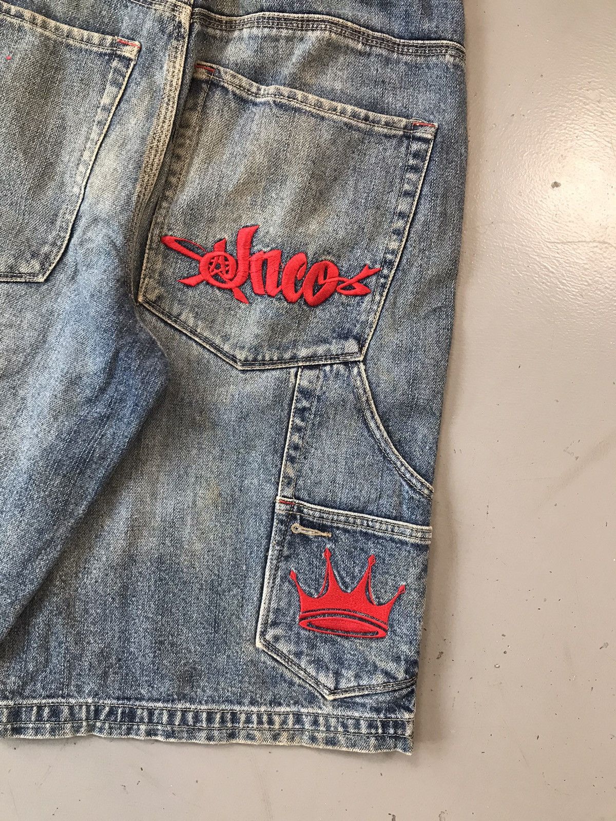 JNCO × Southpole Vintage Jnco crown 👑 embroidered carpenter short Size US 29 - 6 Thumbnail