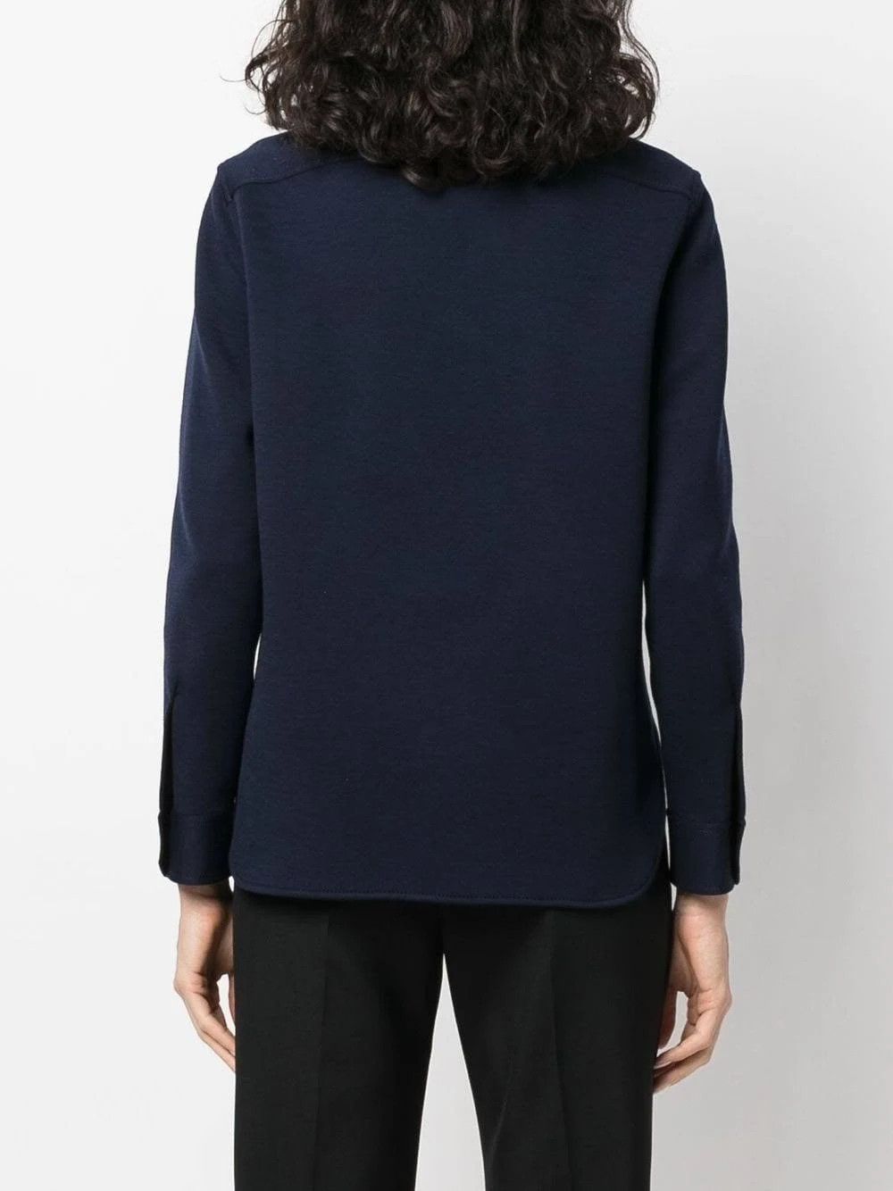 Saint Laurent Paris o1s1wg111124 Overshirt In Jersey in Blue Size M / US 6-8 / IT 42-44 - 3 Thumbnail