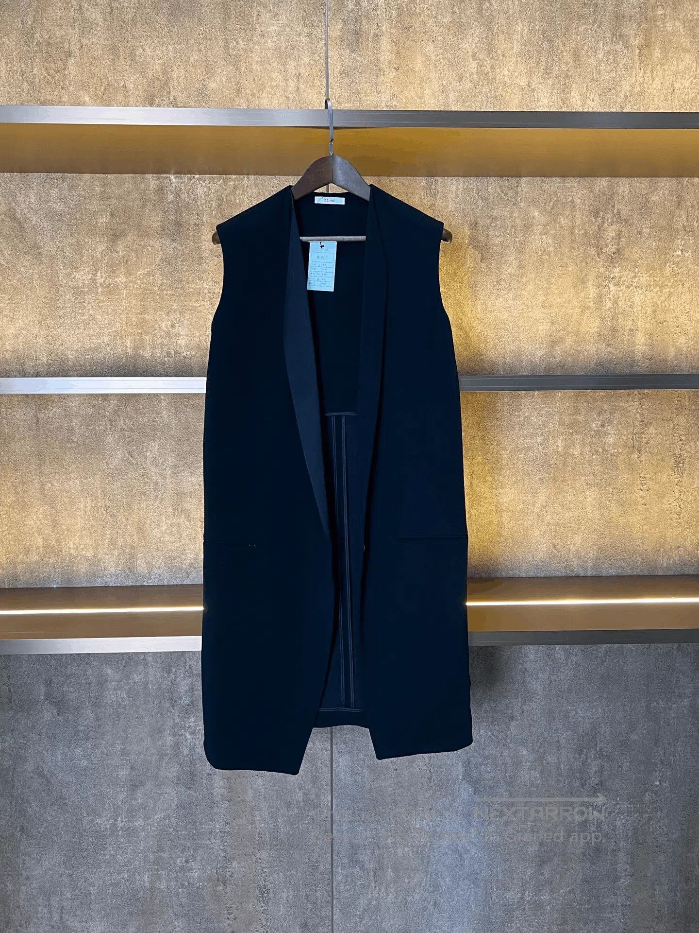 Celine Celine Black Long V-Neck Vest. Size S / US 4 / IT 40 - 1 Thumbnail